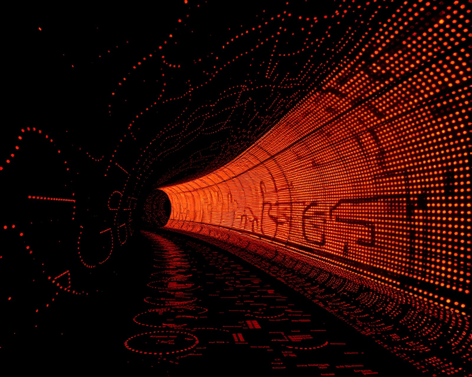 Underground bunker in ASCII art with copper lighting
