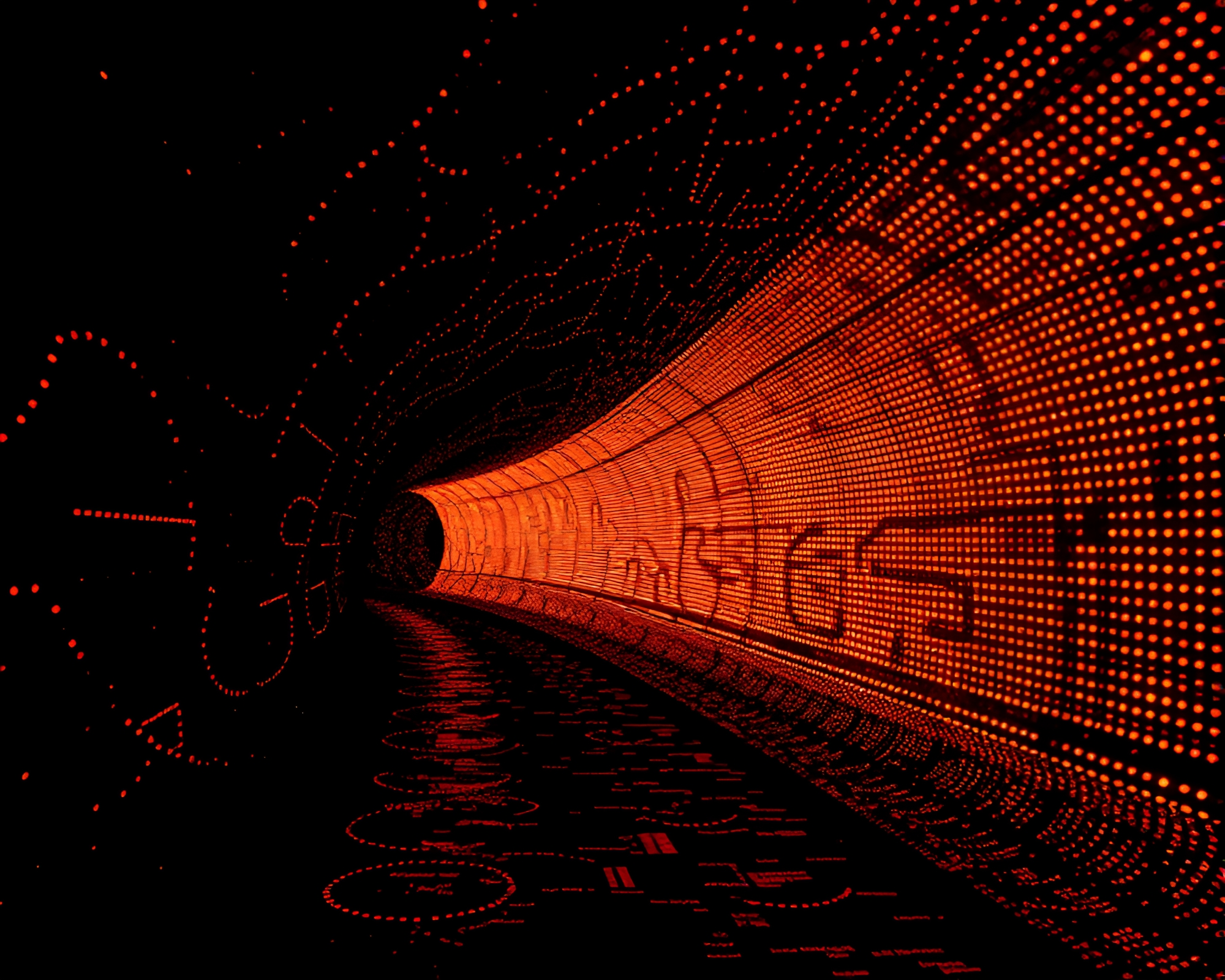 Pointillist ASCII Bunker in Copper Tones – free AI stock image