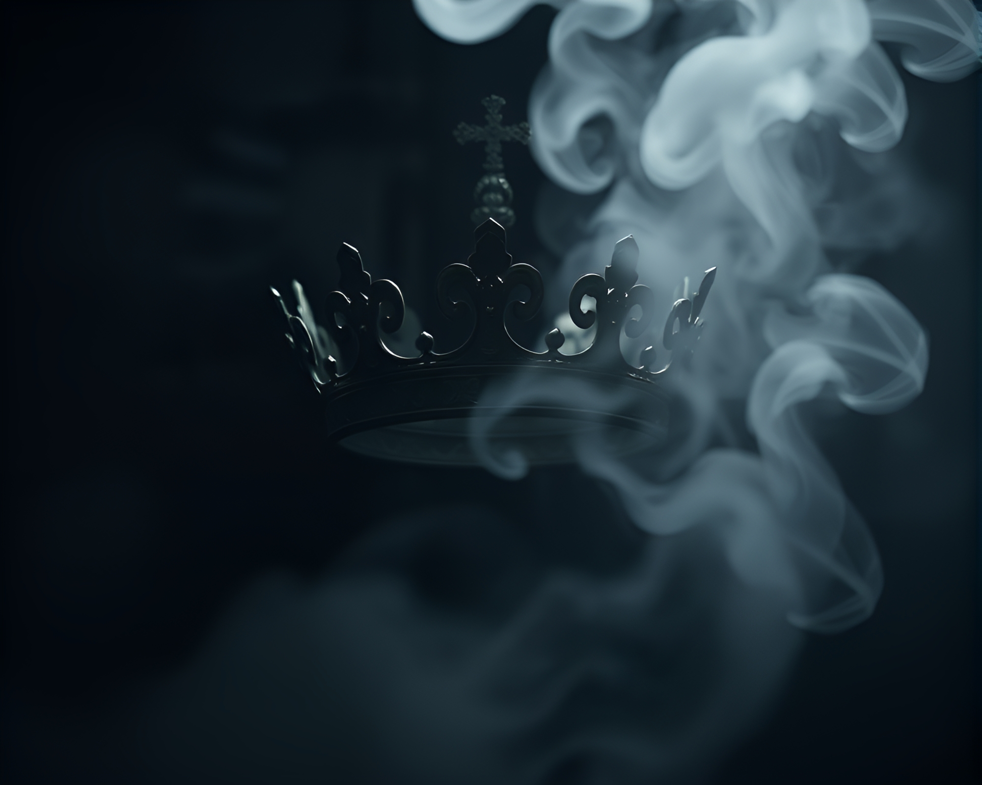Majestic Crown Shrouded in Steam Vapor and Shadows – free AI stock image