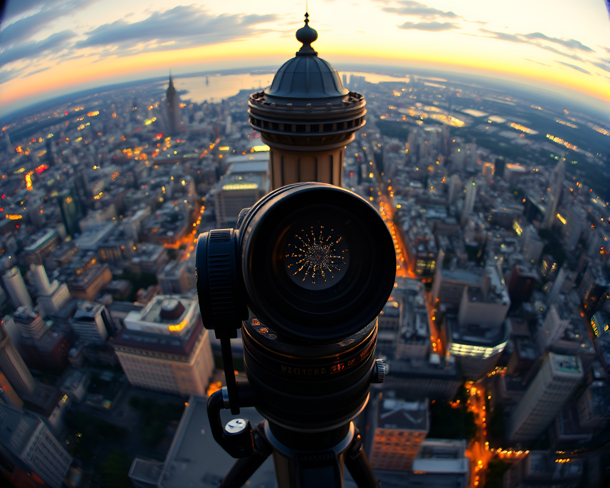 Illusion Tower in Vignette Panorama – free AI stock image