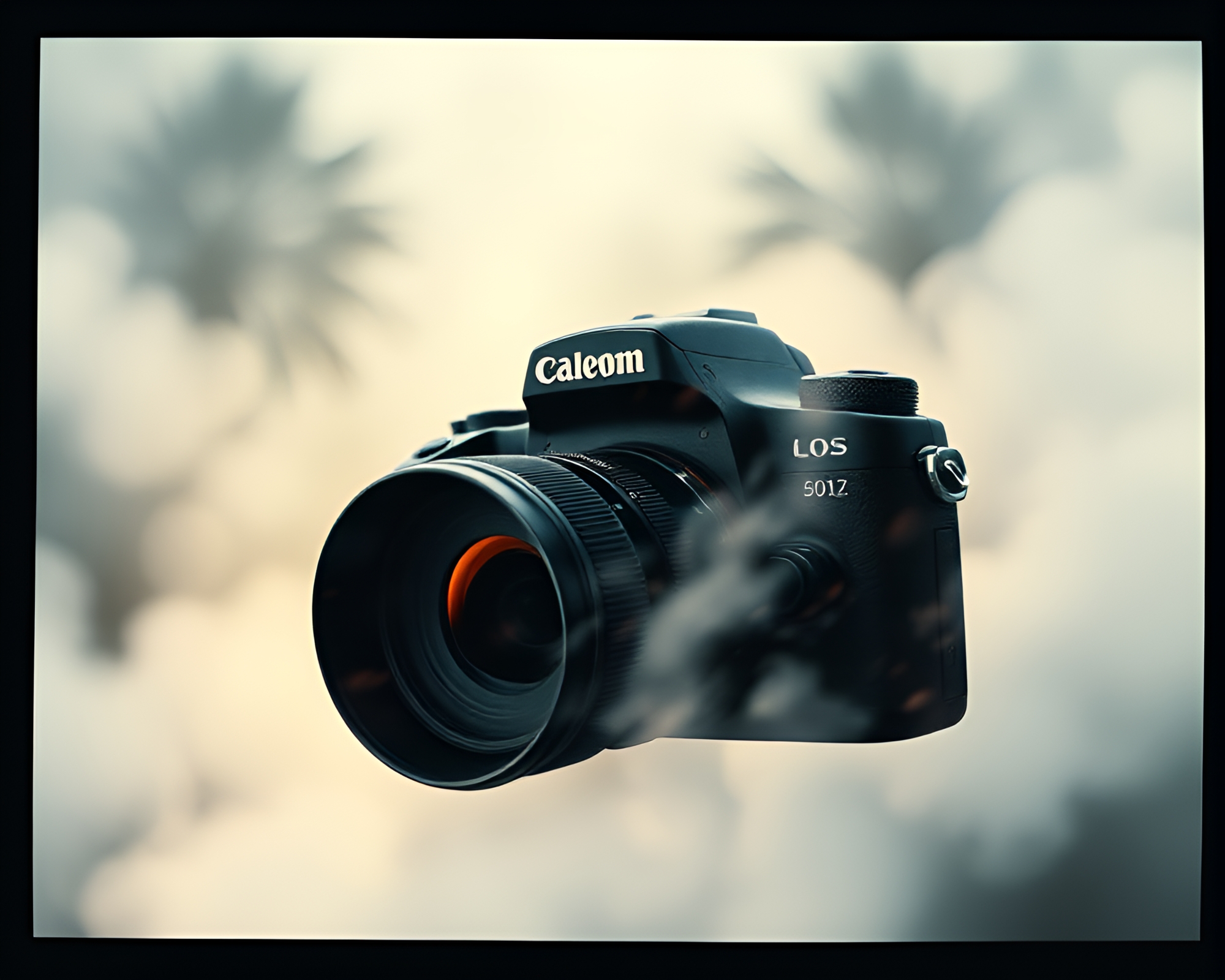 Camera Collage in Misty Fluid Simulation Art – free AI stock image