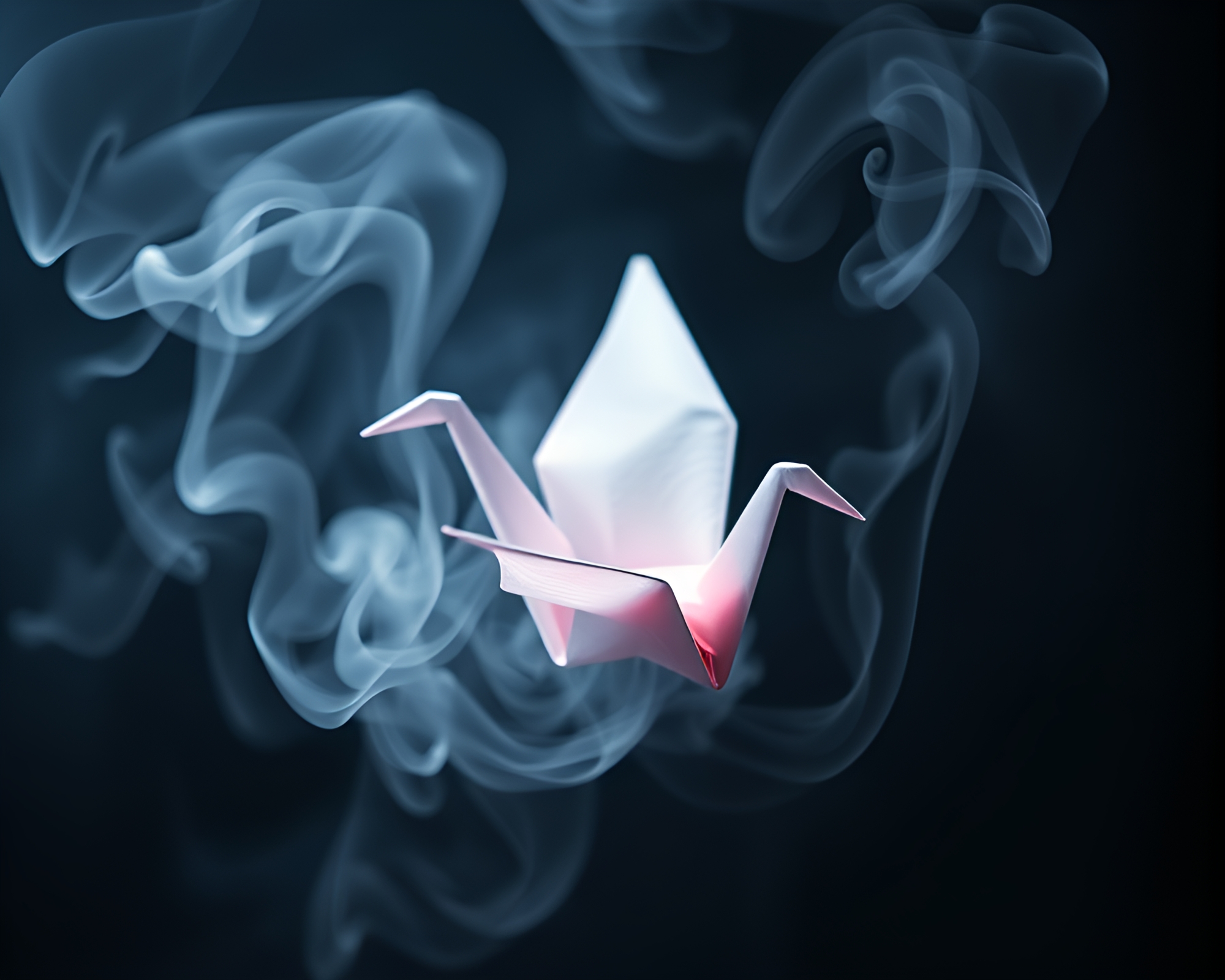 Ethereal Origami Crane in Topaz Steampunk Surroundings – free AI stock image