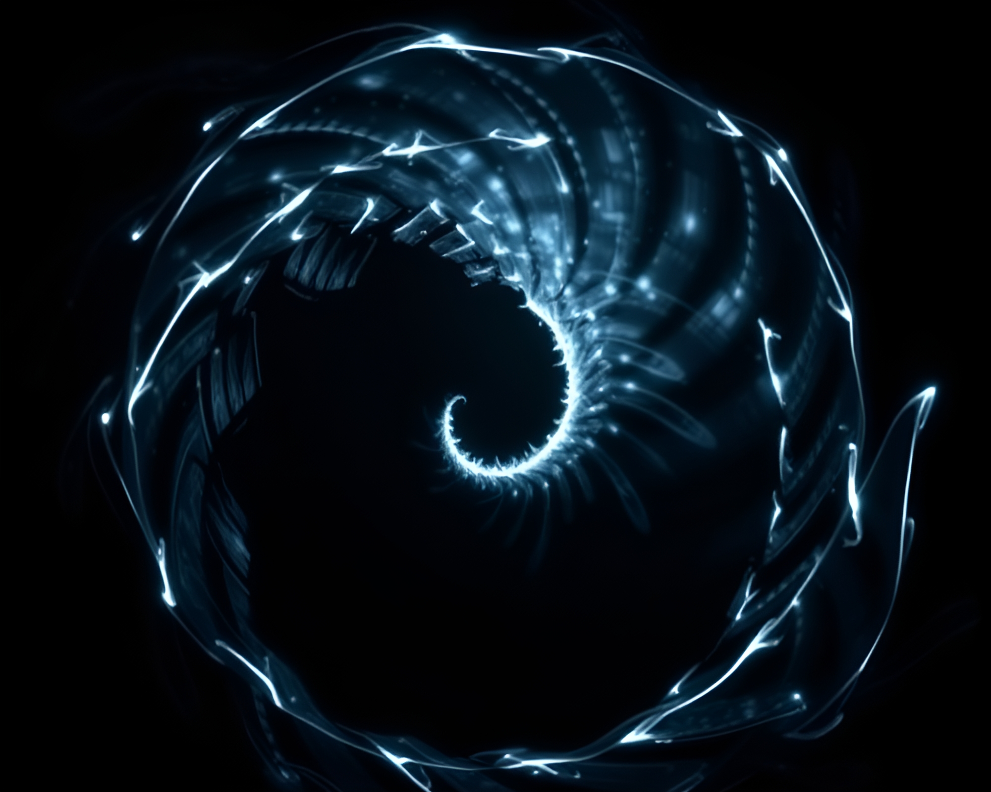 Mystical Banshee in Fibonacci Spiral Noir Setting – free AI stock image