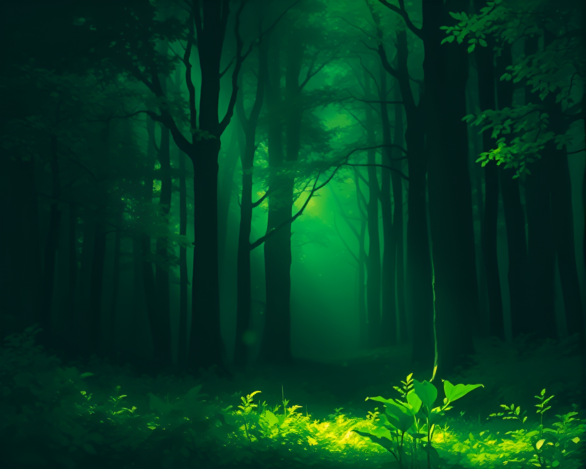 Forest Shield Light Leak Pointillism Fantasy – free AI stock image