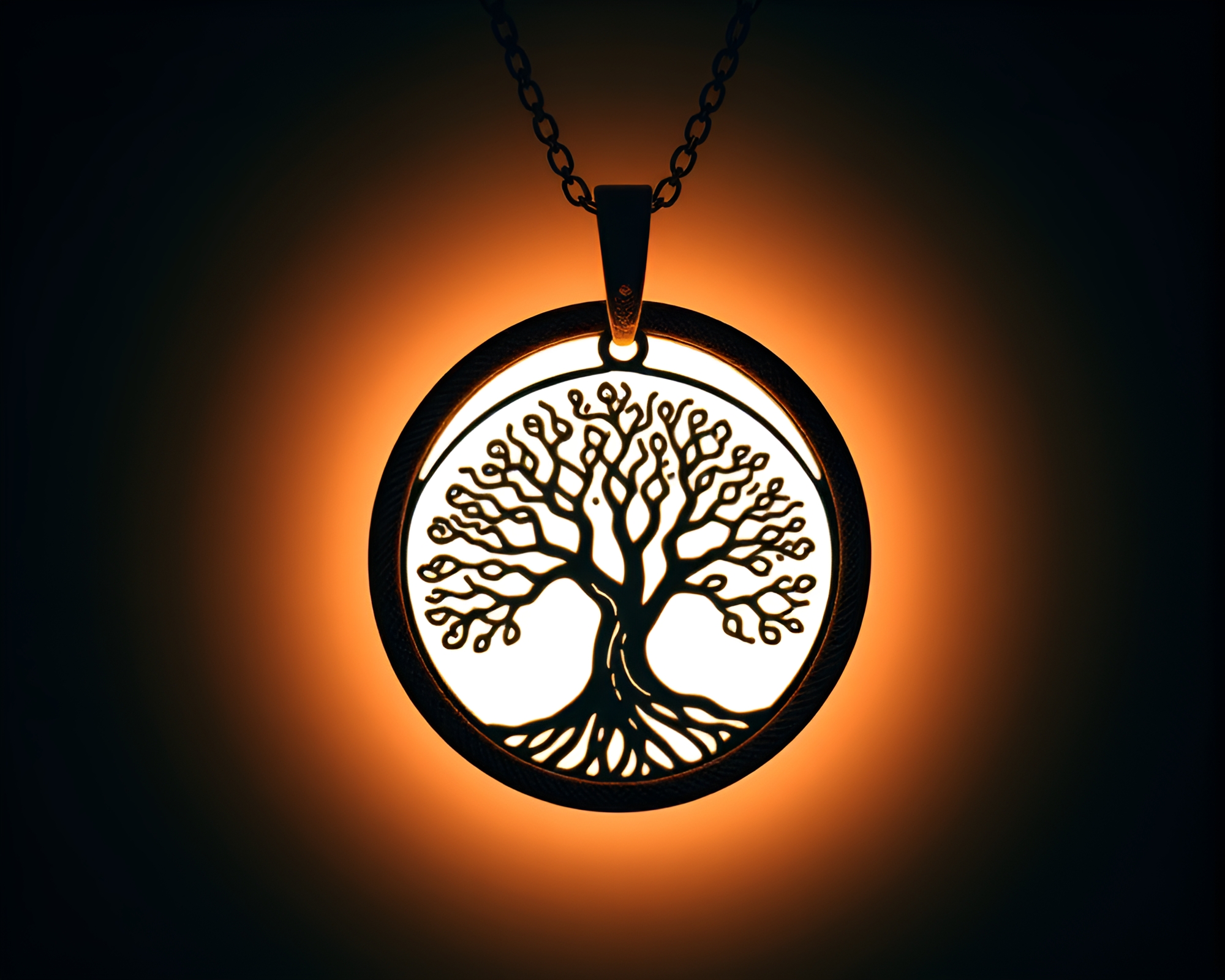 Tree ring pattern necklace with ambient occlusion lighting – free AI stock image