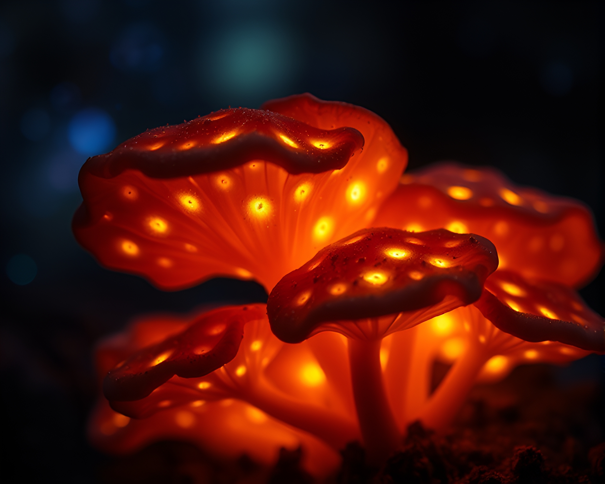 Surreal Bioluminescent Nebula with Mildew Contrast – free AI stock image