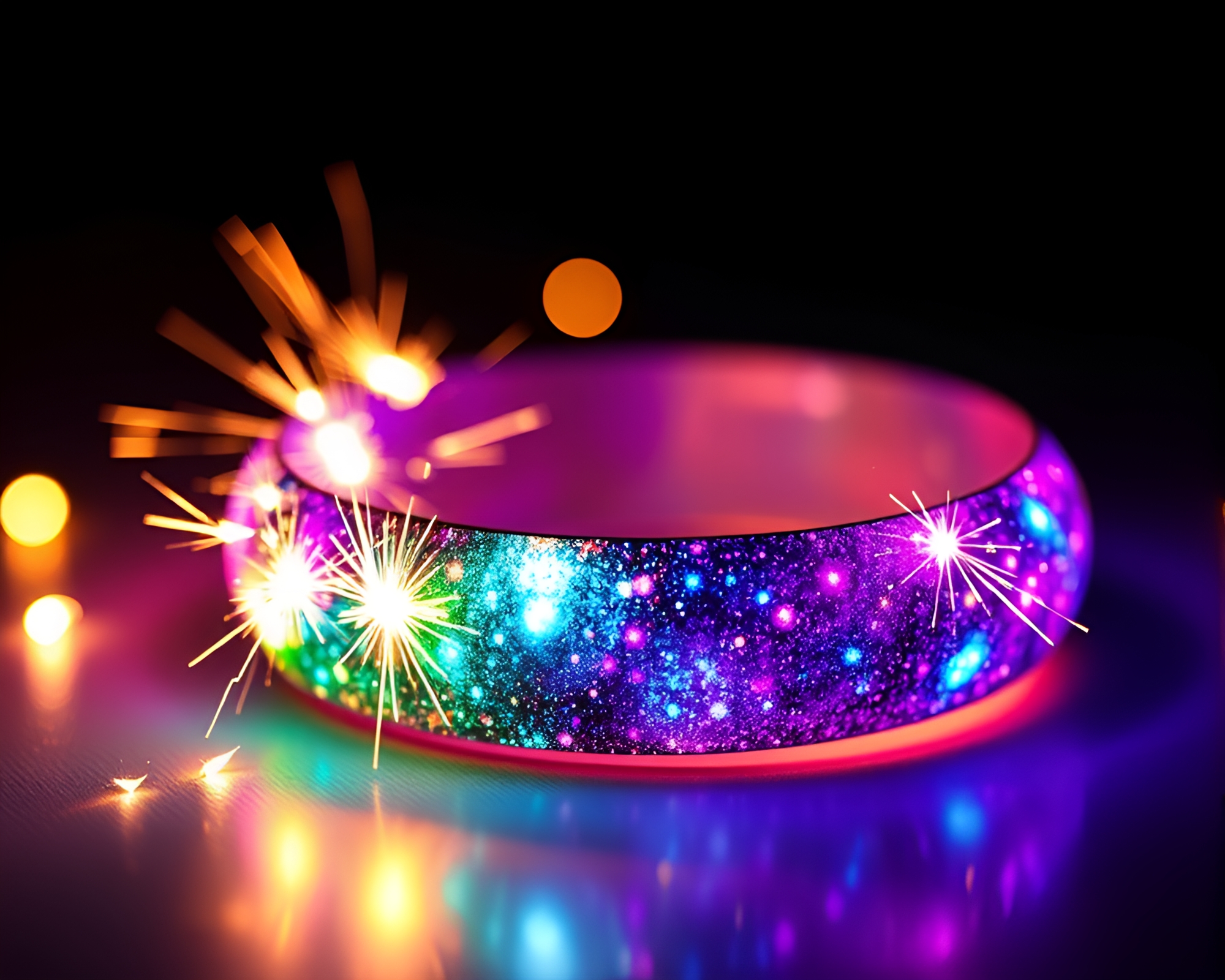 Galaxy Bracelet Sparkler Trails – free AI stock image