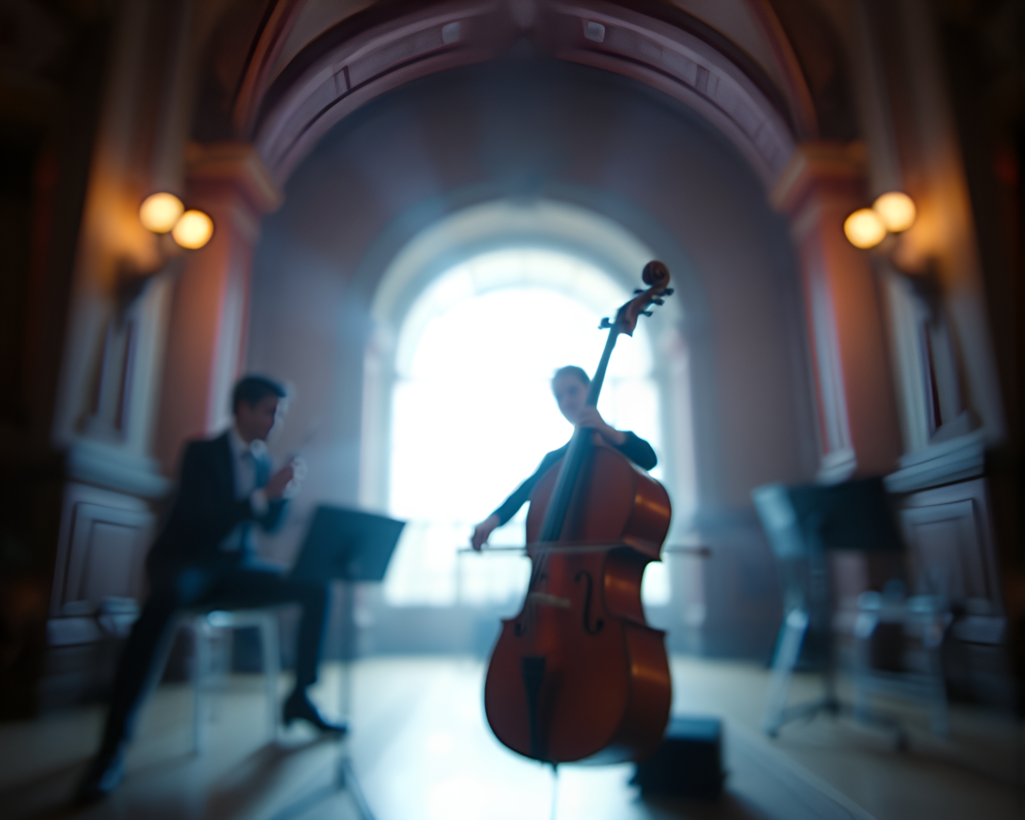 Melancholic Cello Performance in Cross-Processed Stop-Motion – free AI stock image