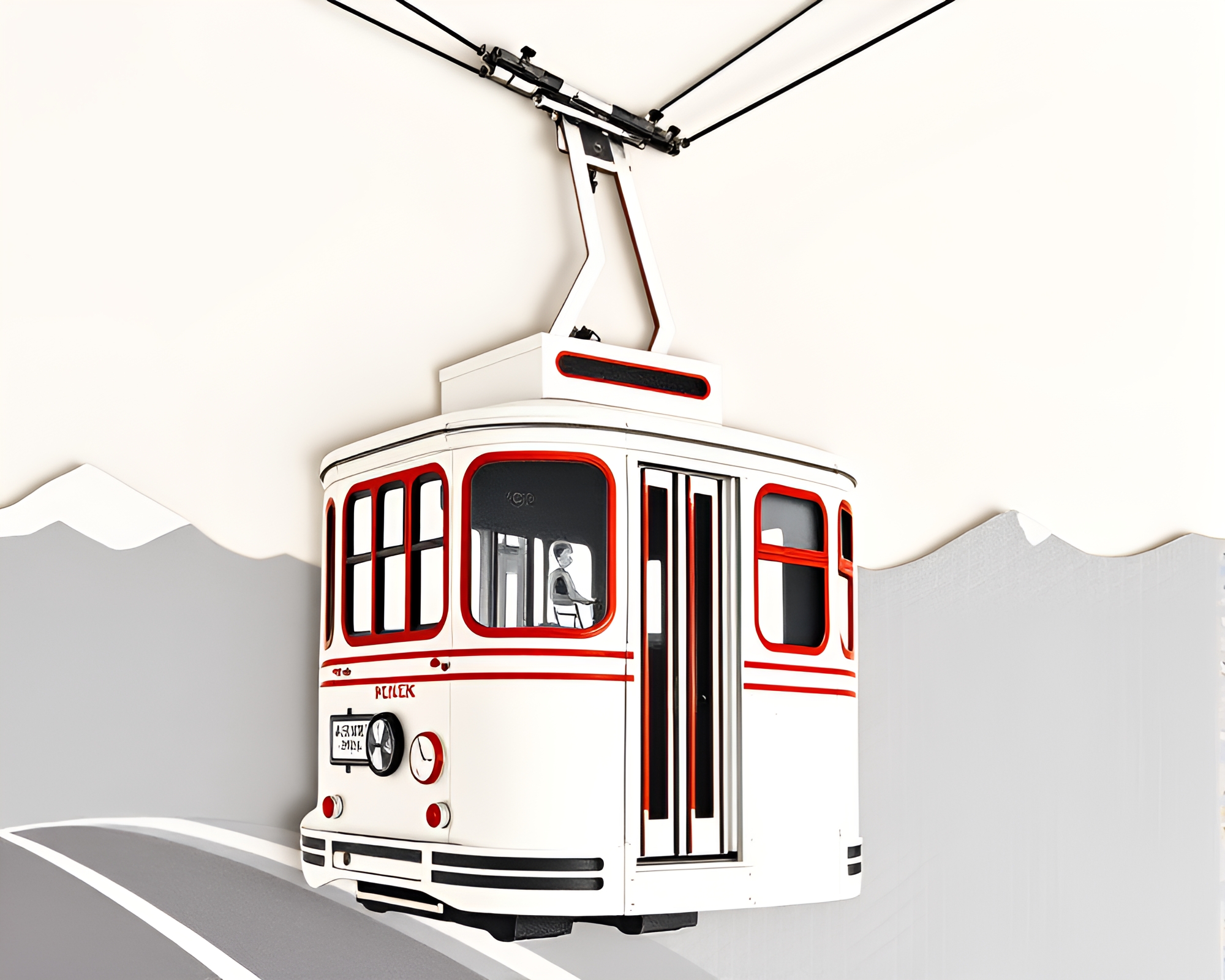 Whimsical Cable Car Collage Cutouts – free AI stock image