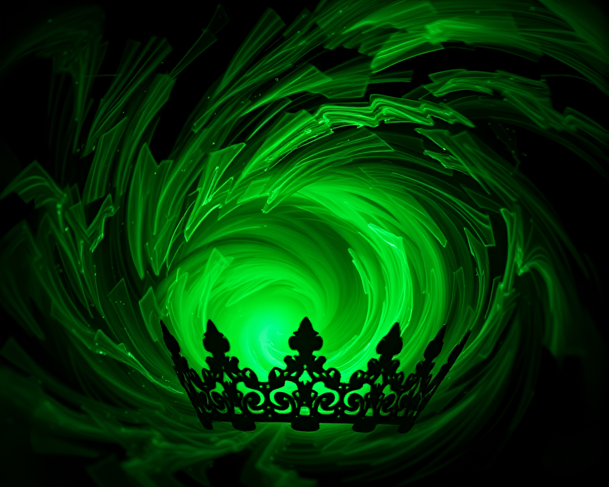 Enchanting Crown in Emerald Vortex – free AI stock image