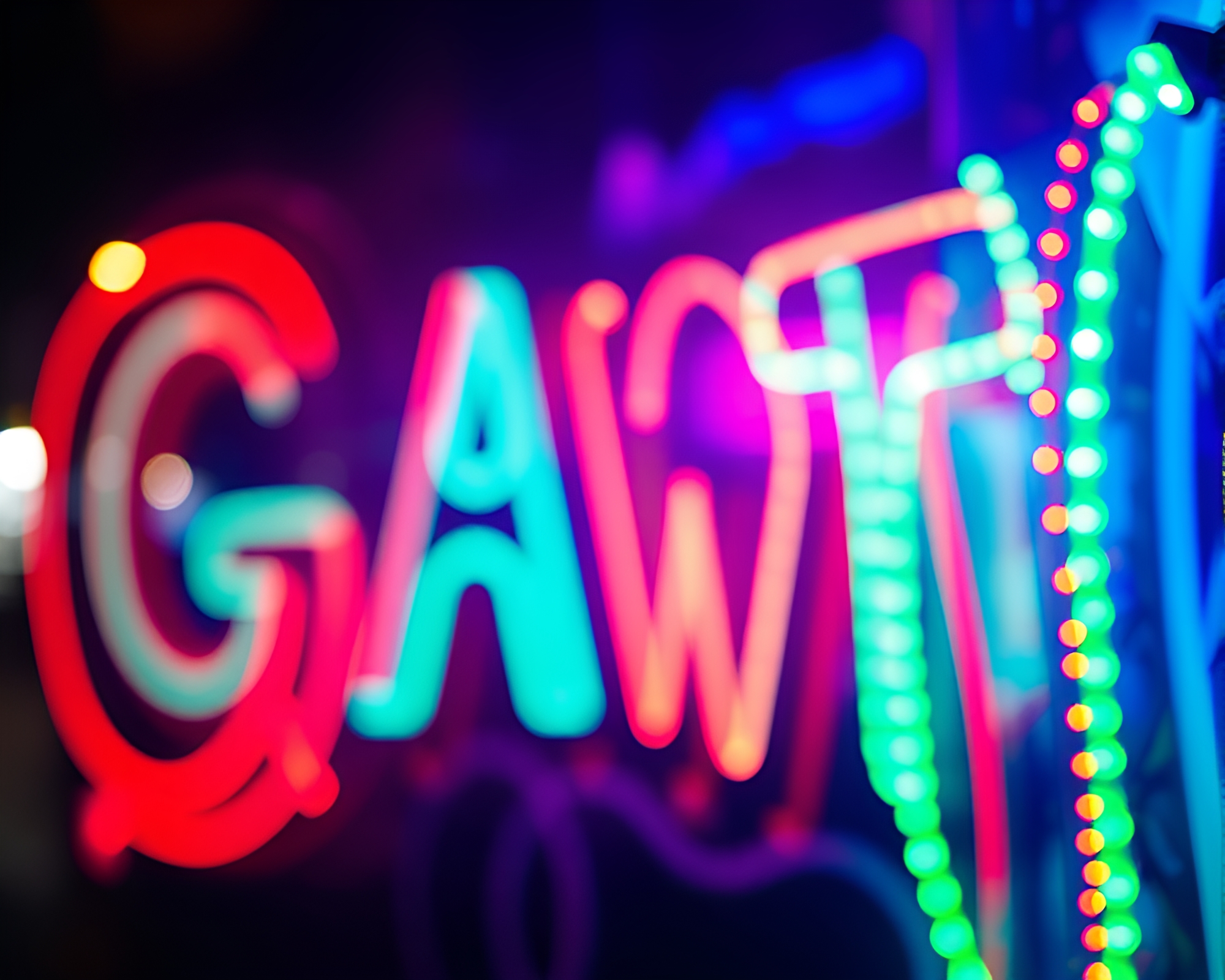 Neon Graffiti Art: Chromatic Aberration Bokeh Lights – free AI stock image