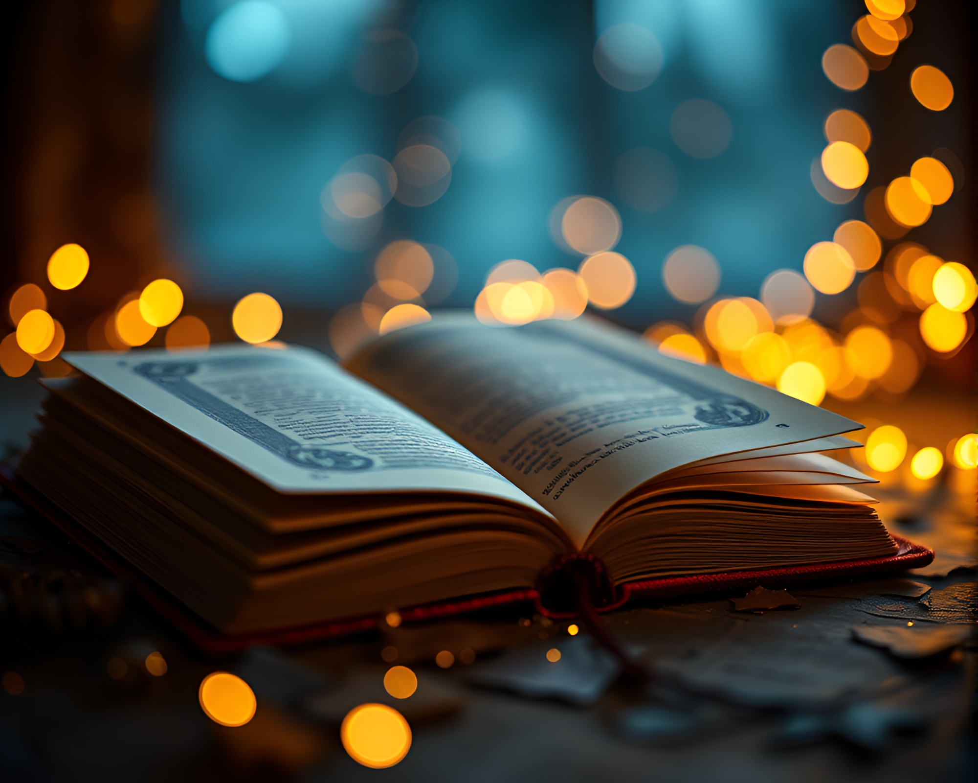 Enchanted Book in Iridescent Light: Telephoto Composition – free AI stock image