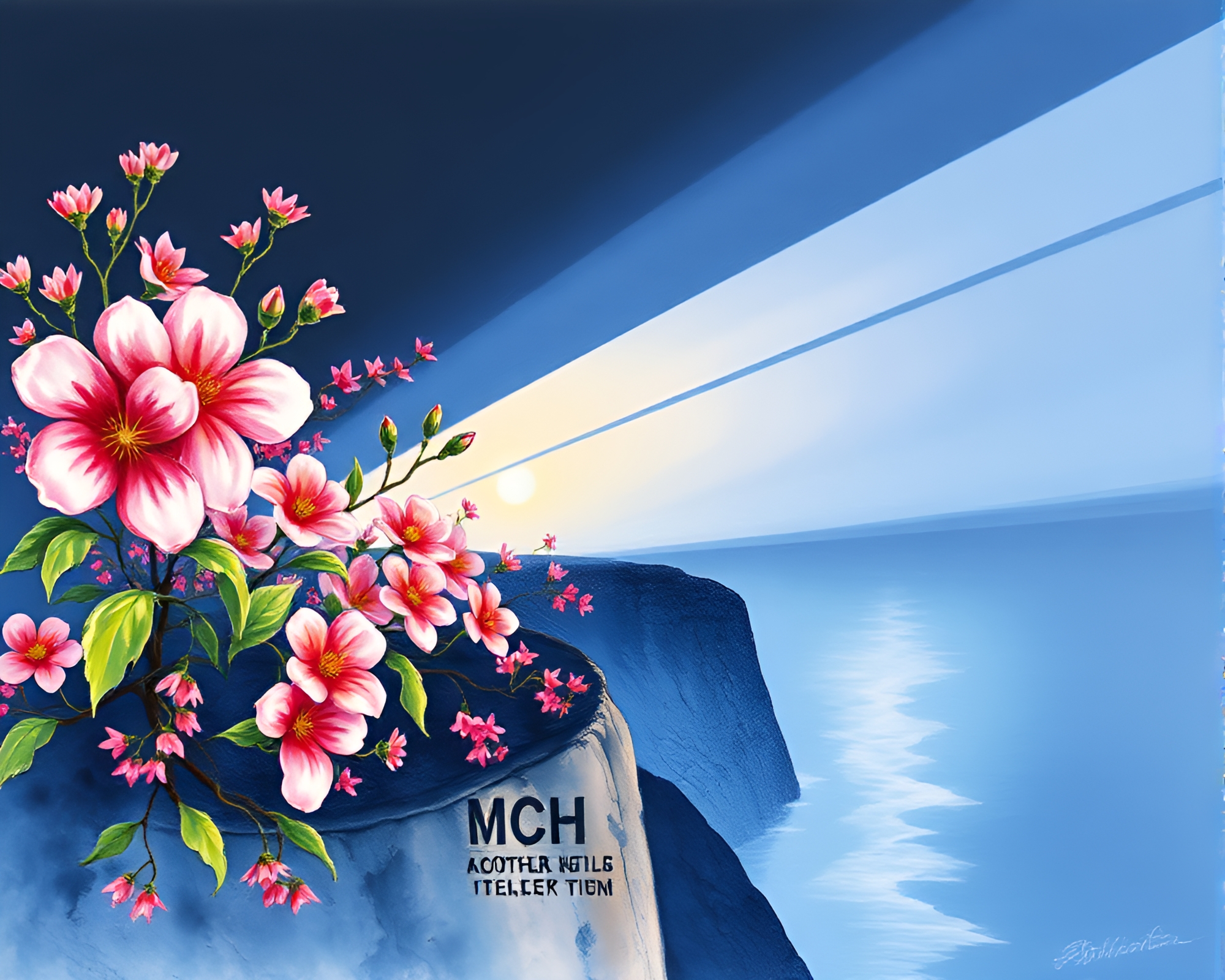 Watercolor Morse Code on Cliffside Lit by LED Art – free AI stock image