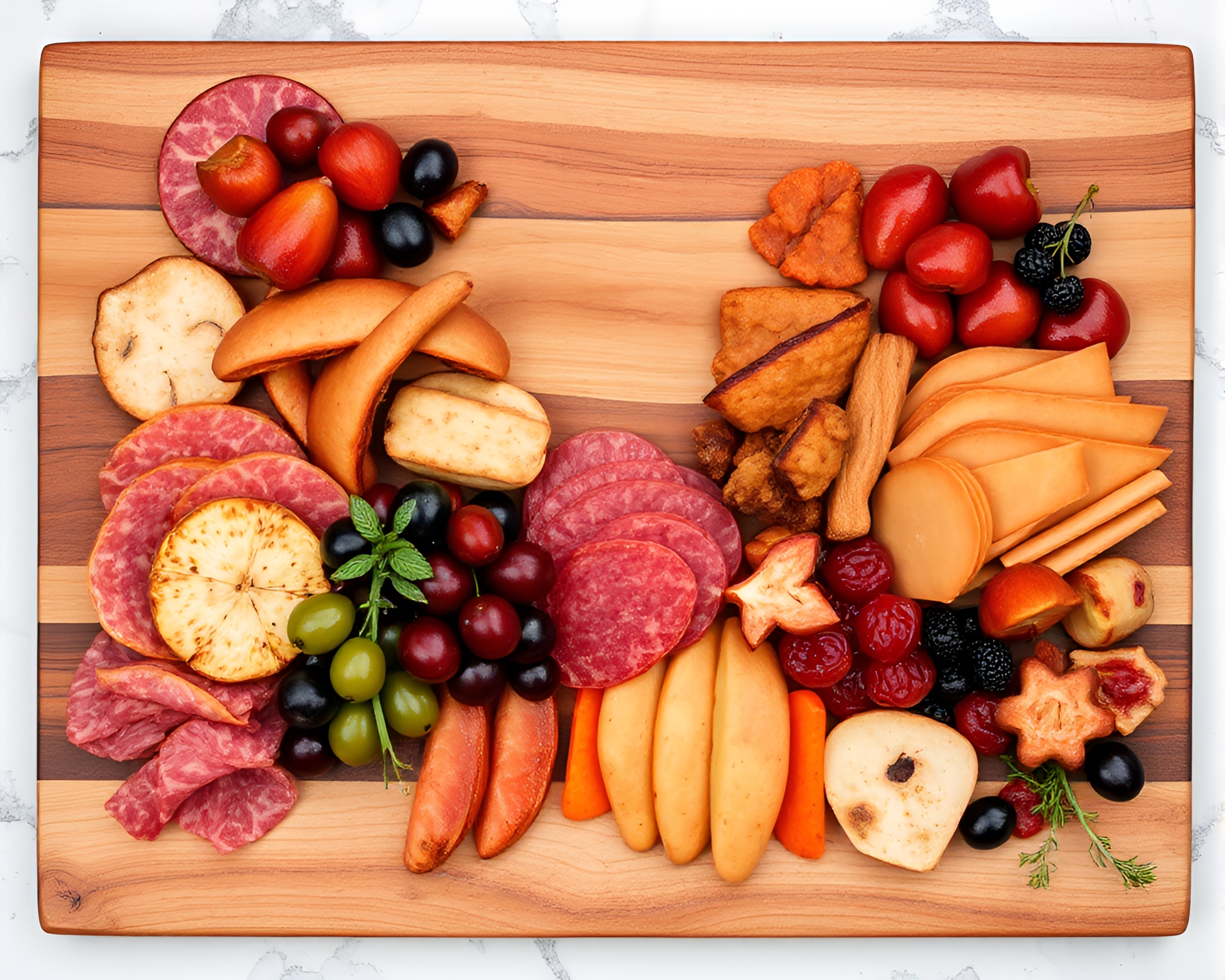 Charcuterie Board Crosshatched in Aurora Hues – free AI stock image