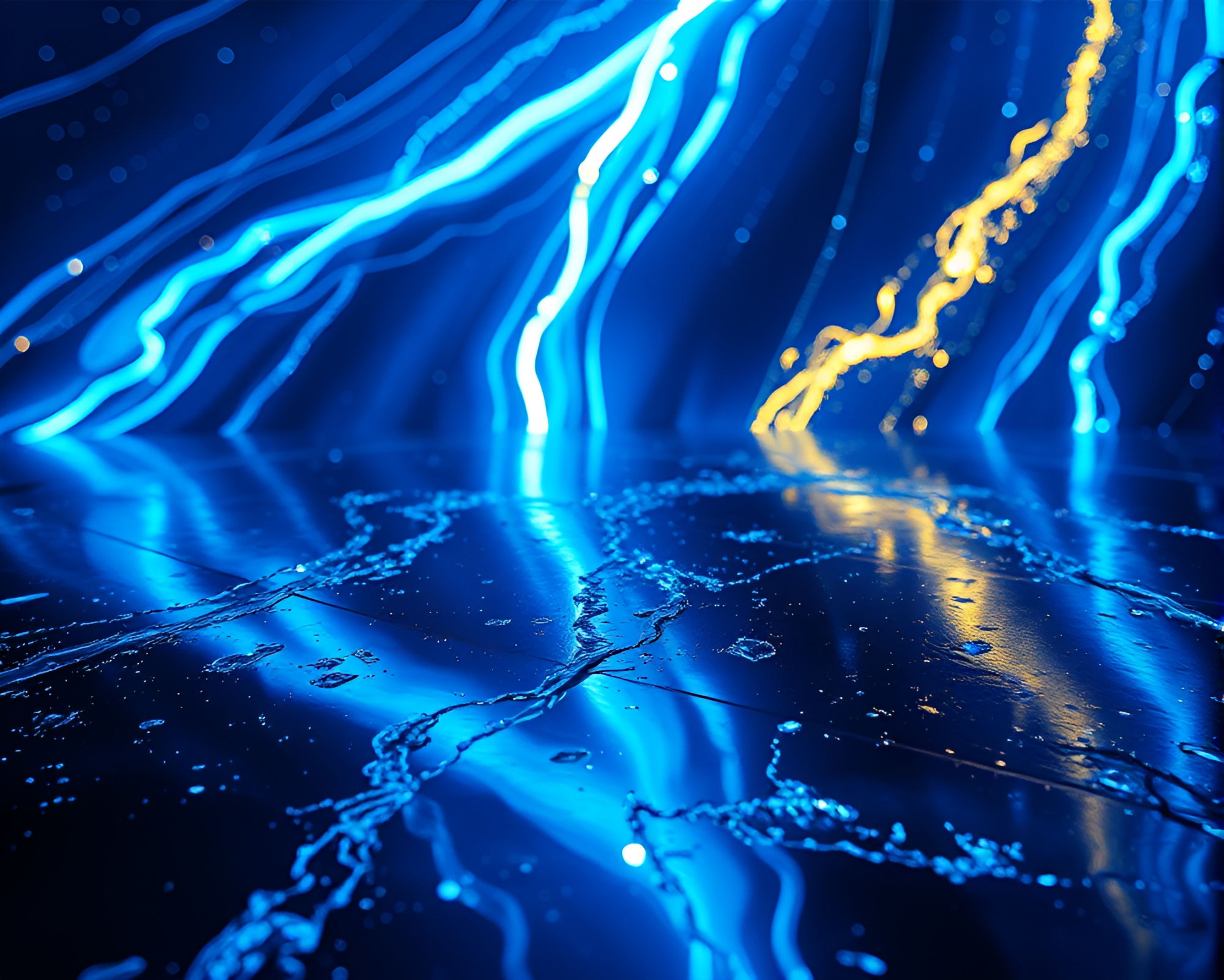 Satellite Hologram: Arctic Blue Neon Reflections – free AI stock image
