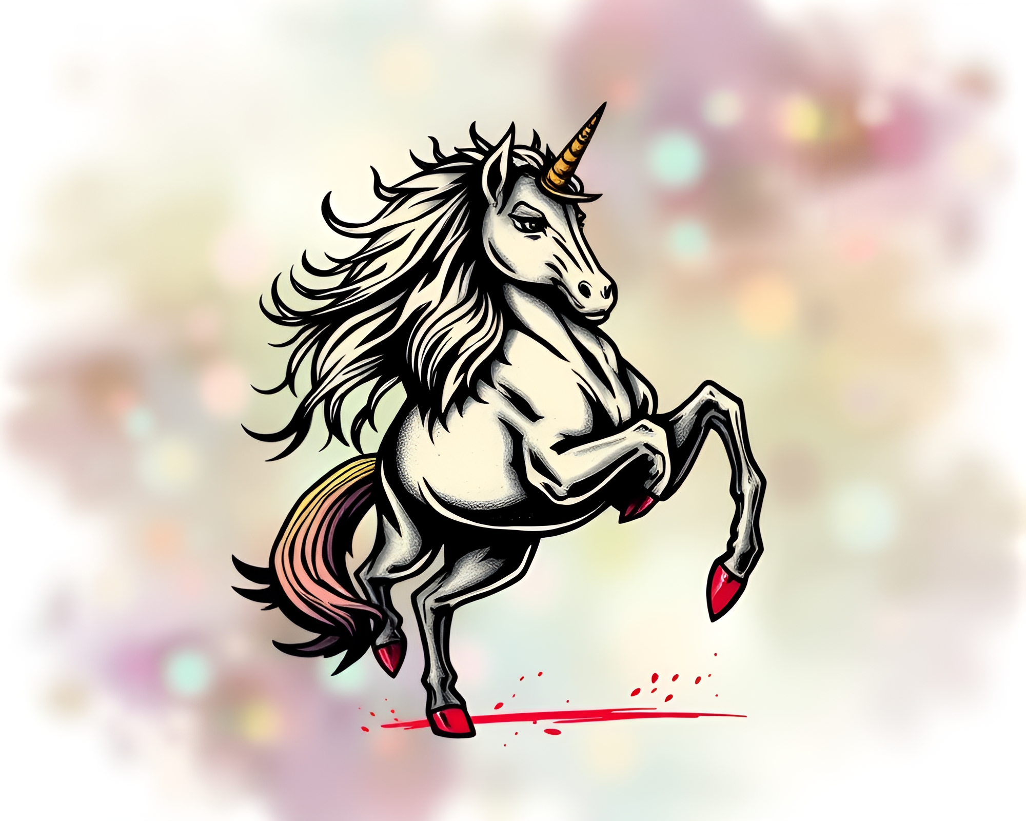 Graffiti Centaur in Tattoo Flash Art Style – free AI stock image