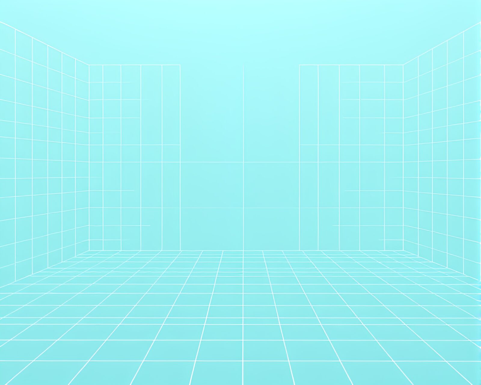 Paper cutout style VR world with calming turquoise lighting