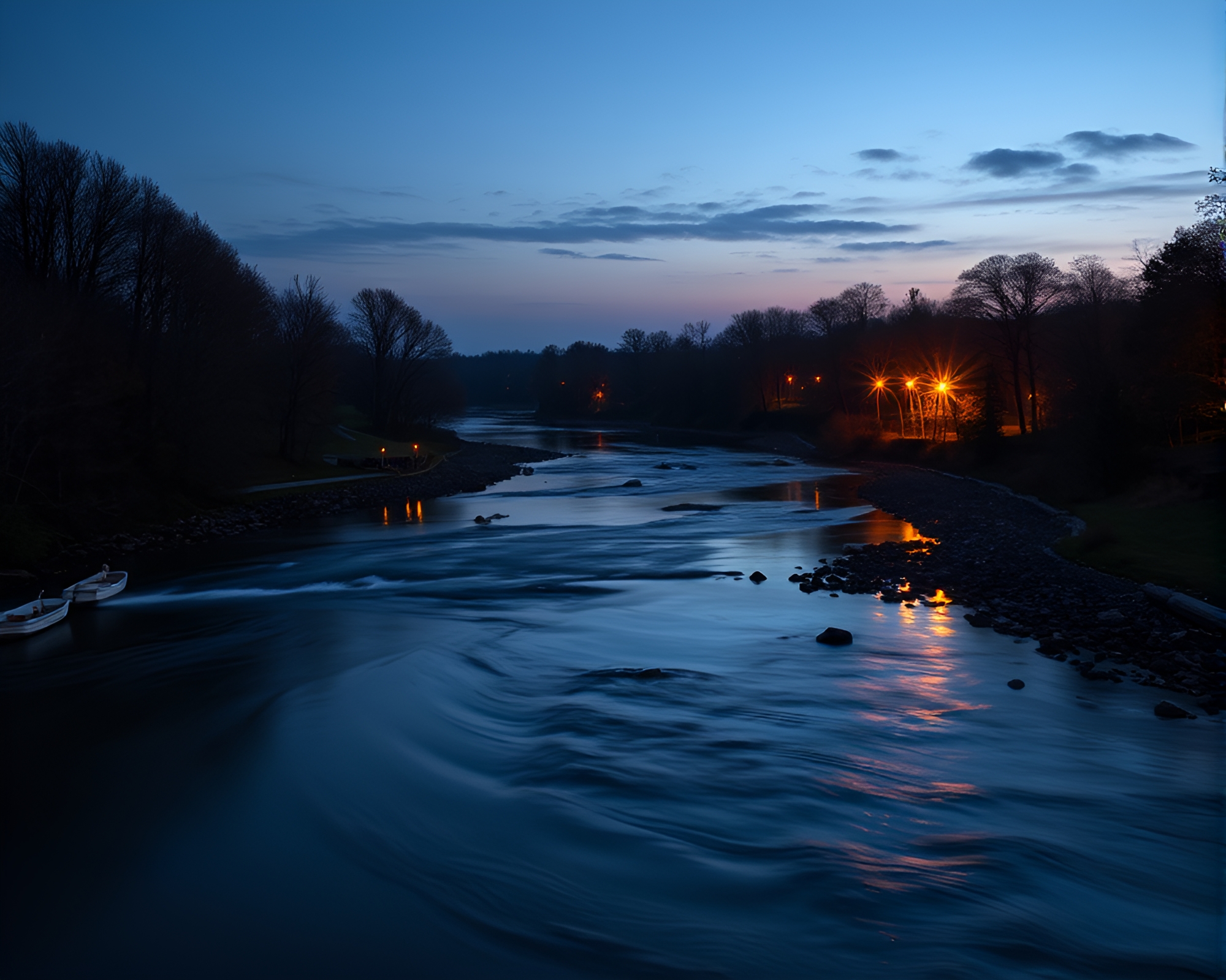 Savage River Illuminated by Candlelight in Light Painting – free AI stock image