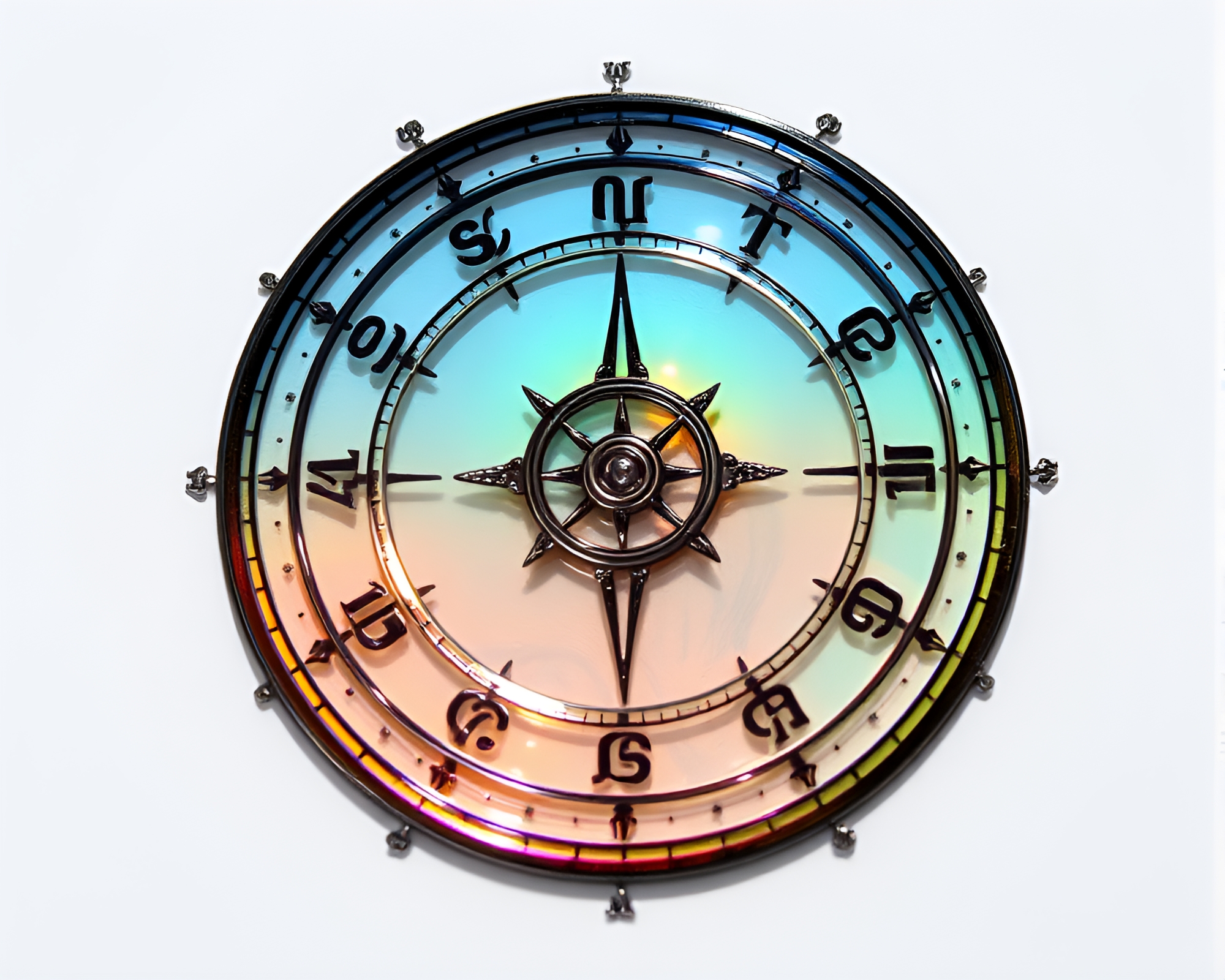 Iridescent Soap Film Pocket Sundial – free AI stock image
