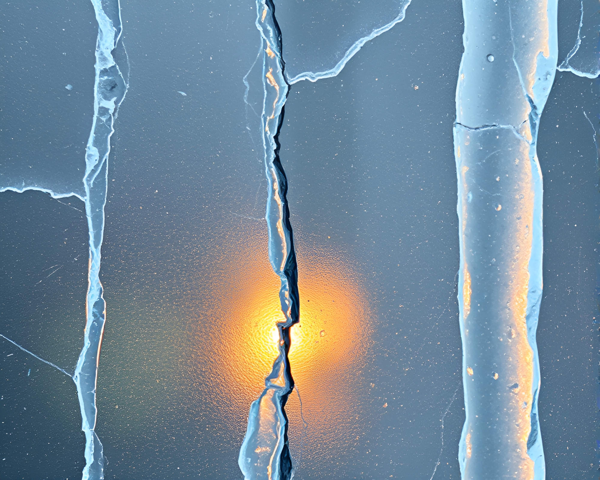 Tropical Parrot in Ice Reflection Crack Landscape – free AI stock image