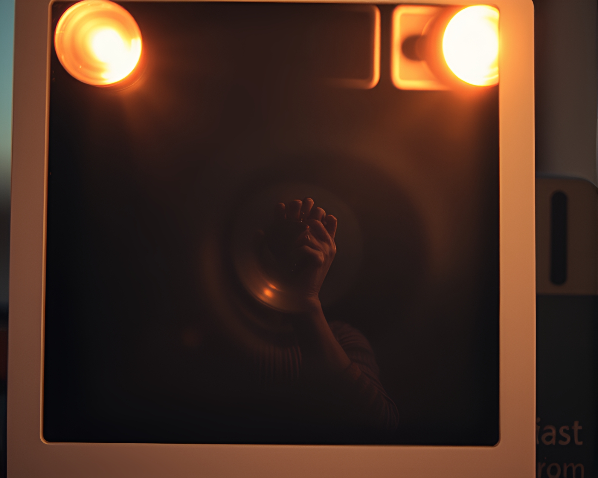 Vintage Polaroid of Split Focus Glowing Rune Stone – free AI stock image