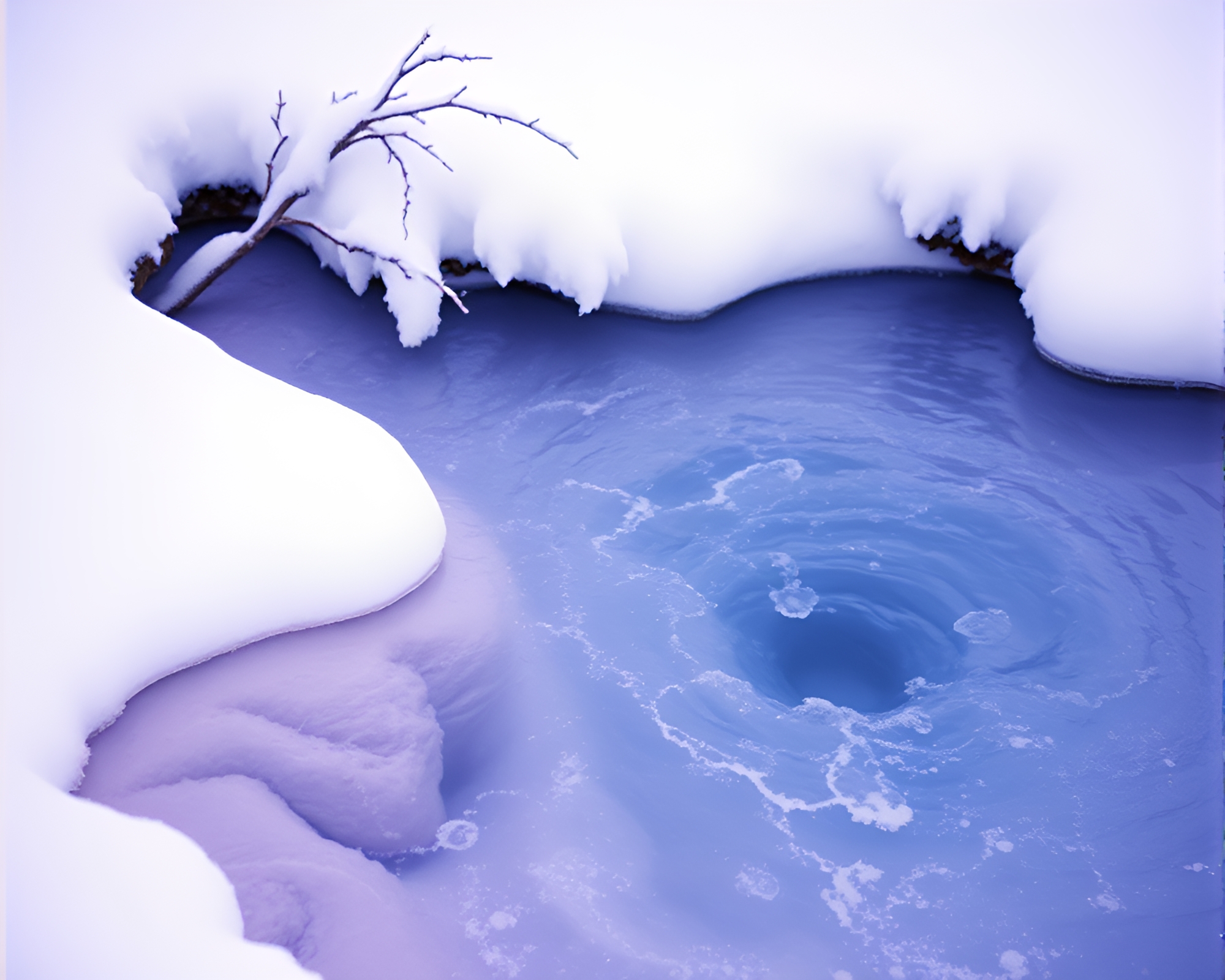 Frozen Amethyst Whirlpool in 80s VHS Style – free AI stock image