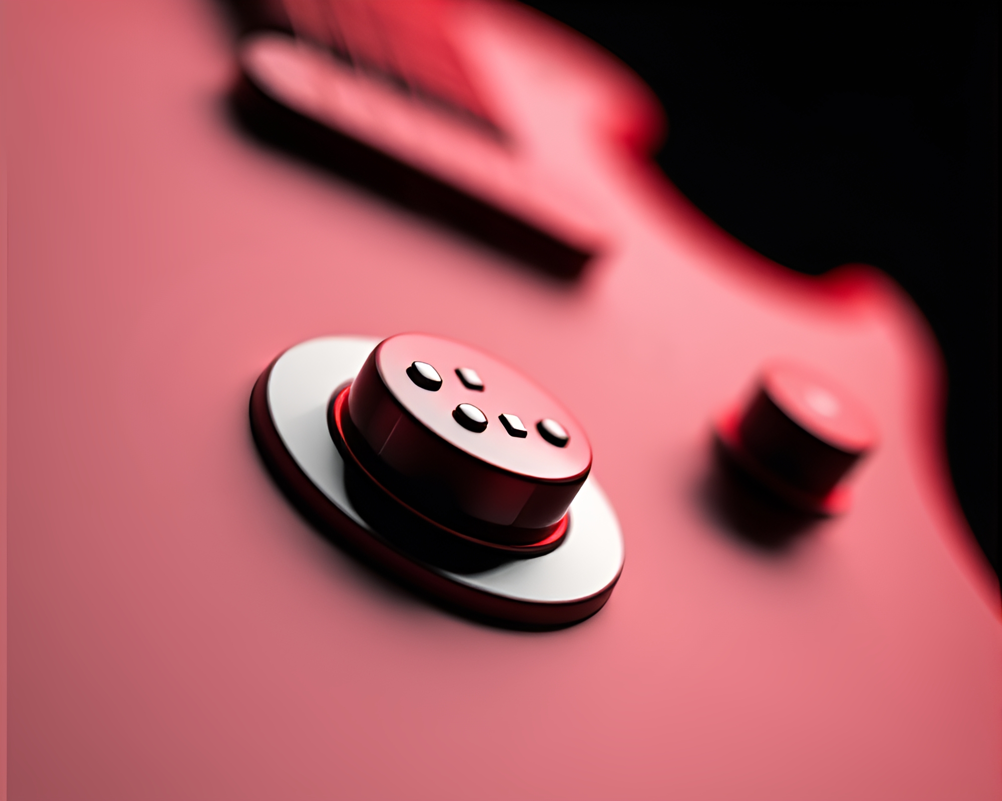 Monochrome Red 3D Scan Guitar Macro Detail – free AI stock image