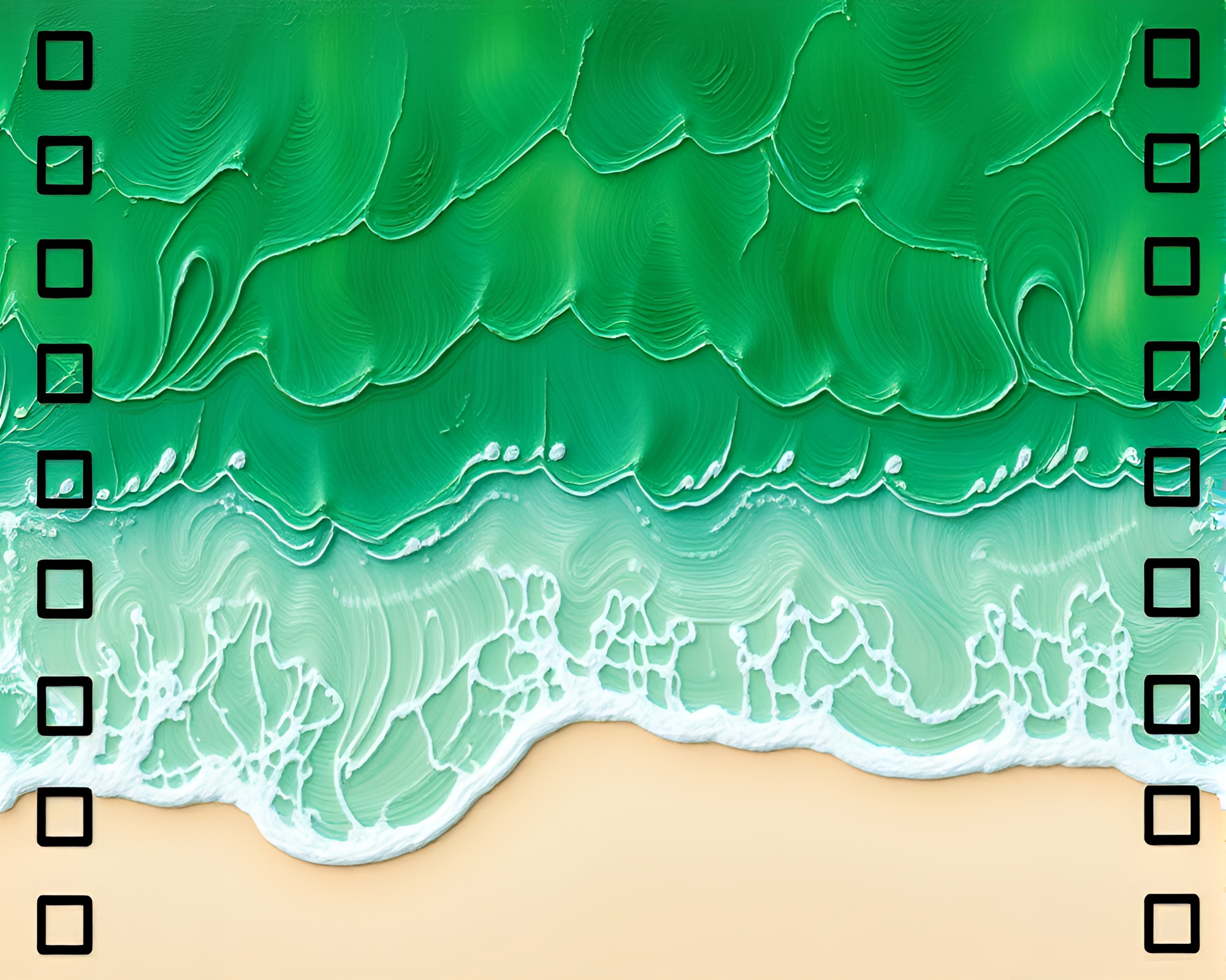 Summer Beach Paradise with Emerald Green Highlights – free AI stock image
