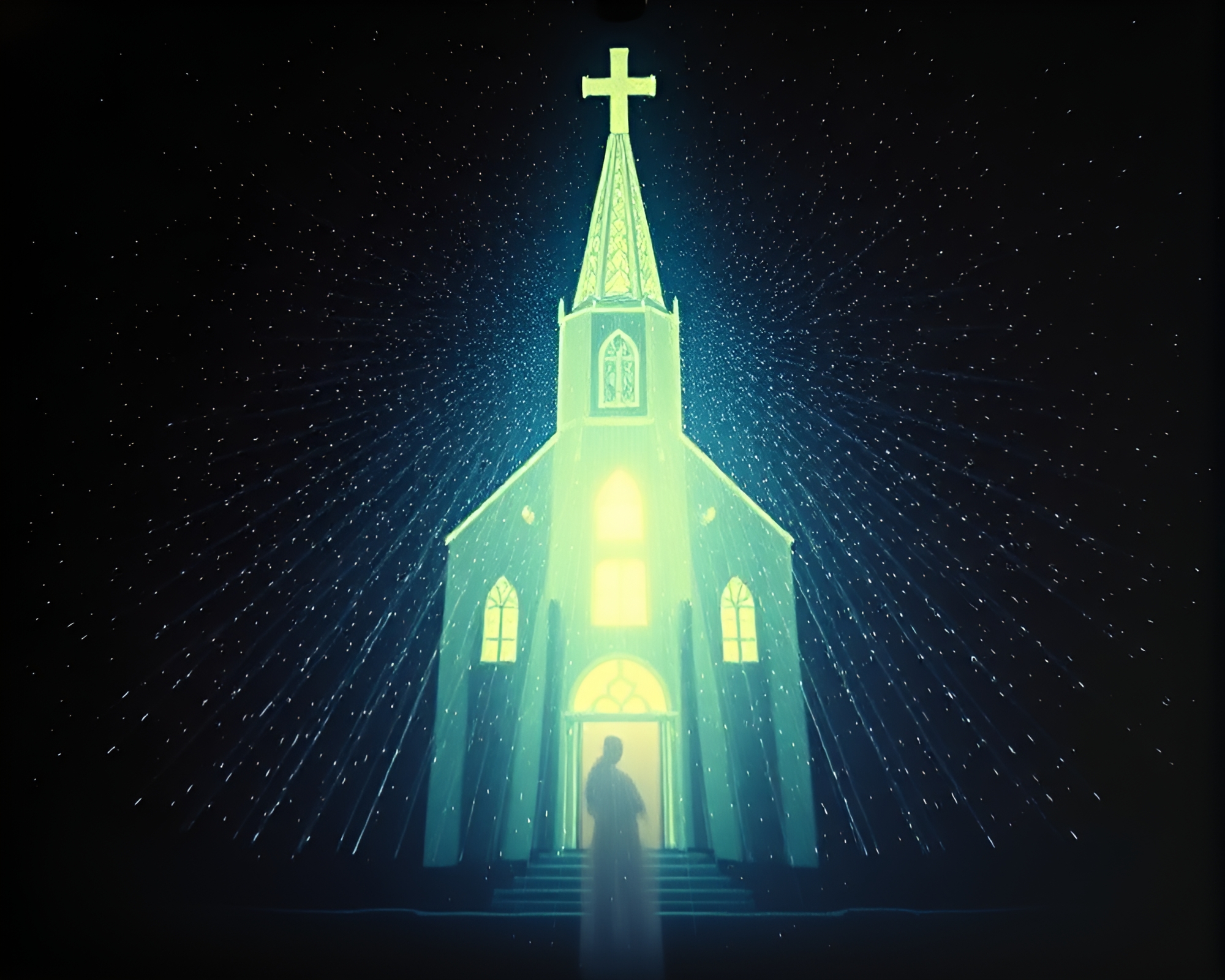 Astral Dew Drops in Church Candlelight – free AI stock image