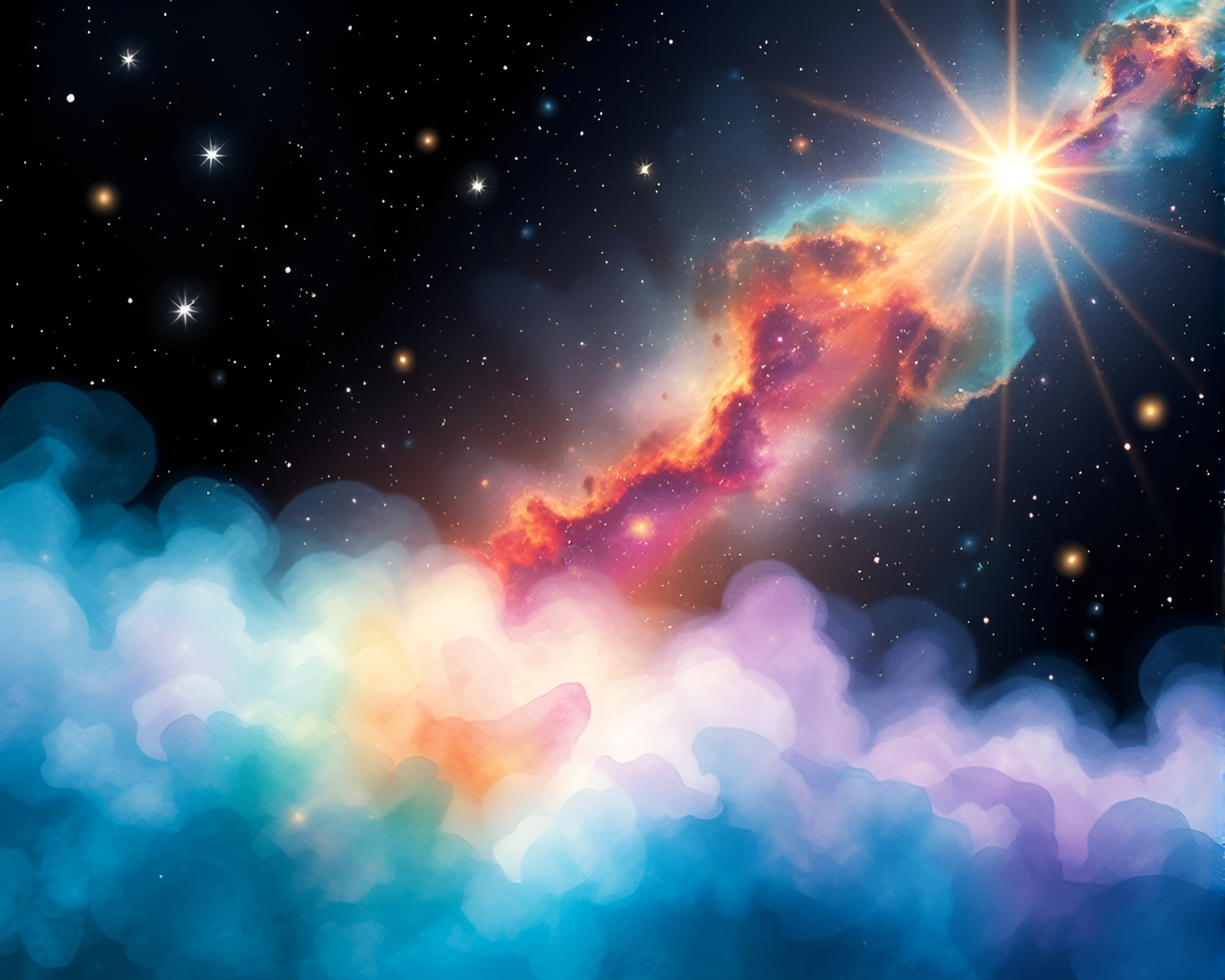 Surreal Parallel Universe Watercolor Blooms – free AI stock image
