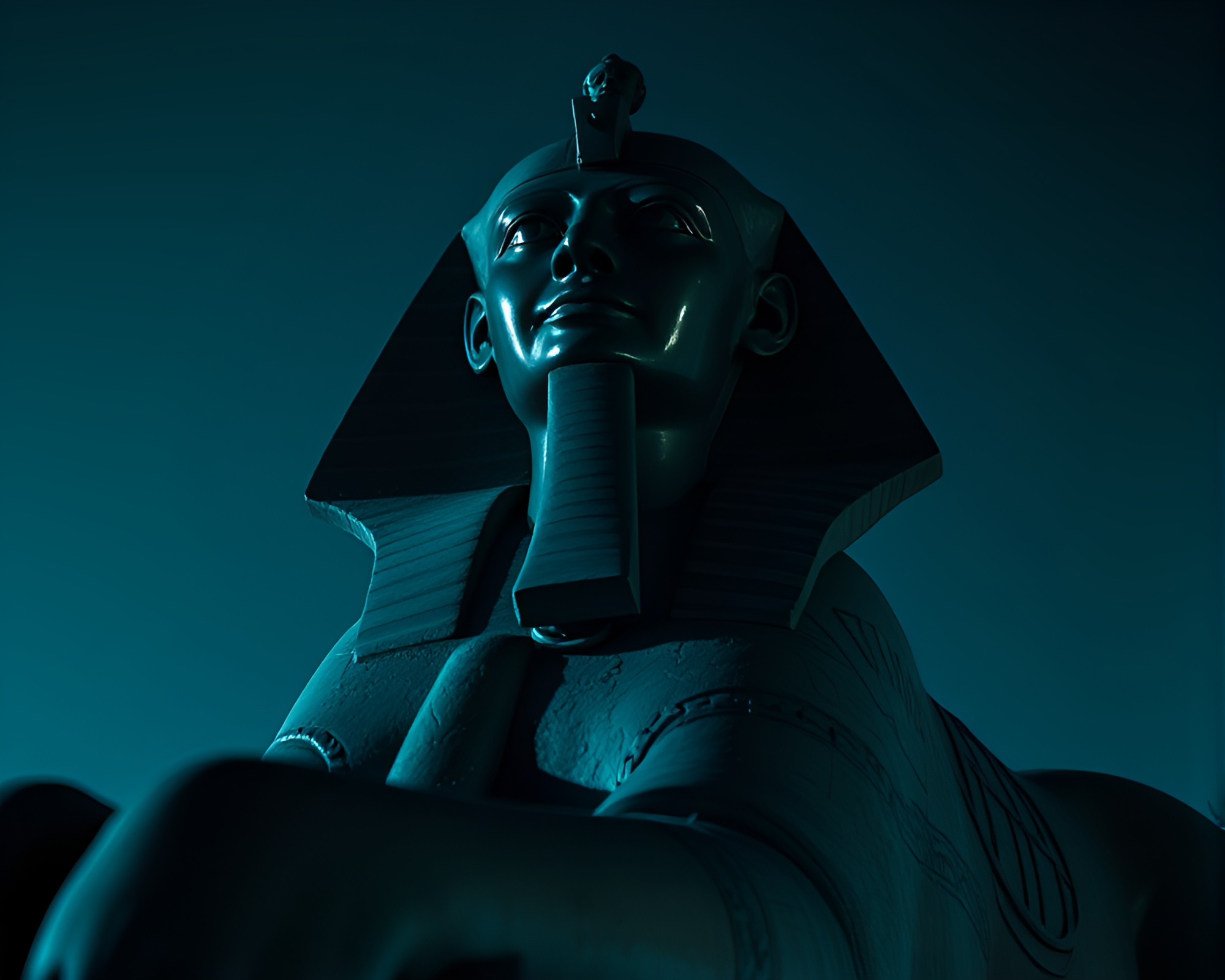 Sphinx Statue in Comic Book Motion Capture – free AI stock image