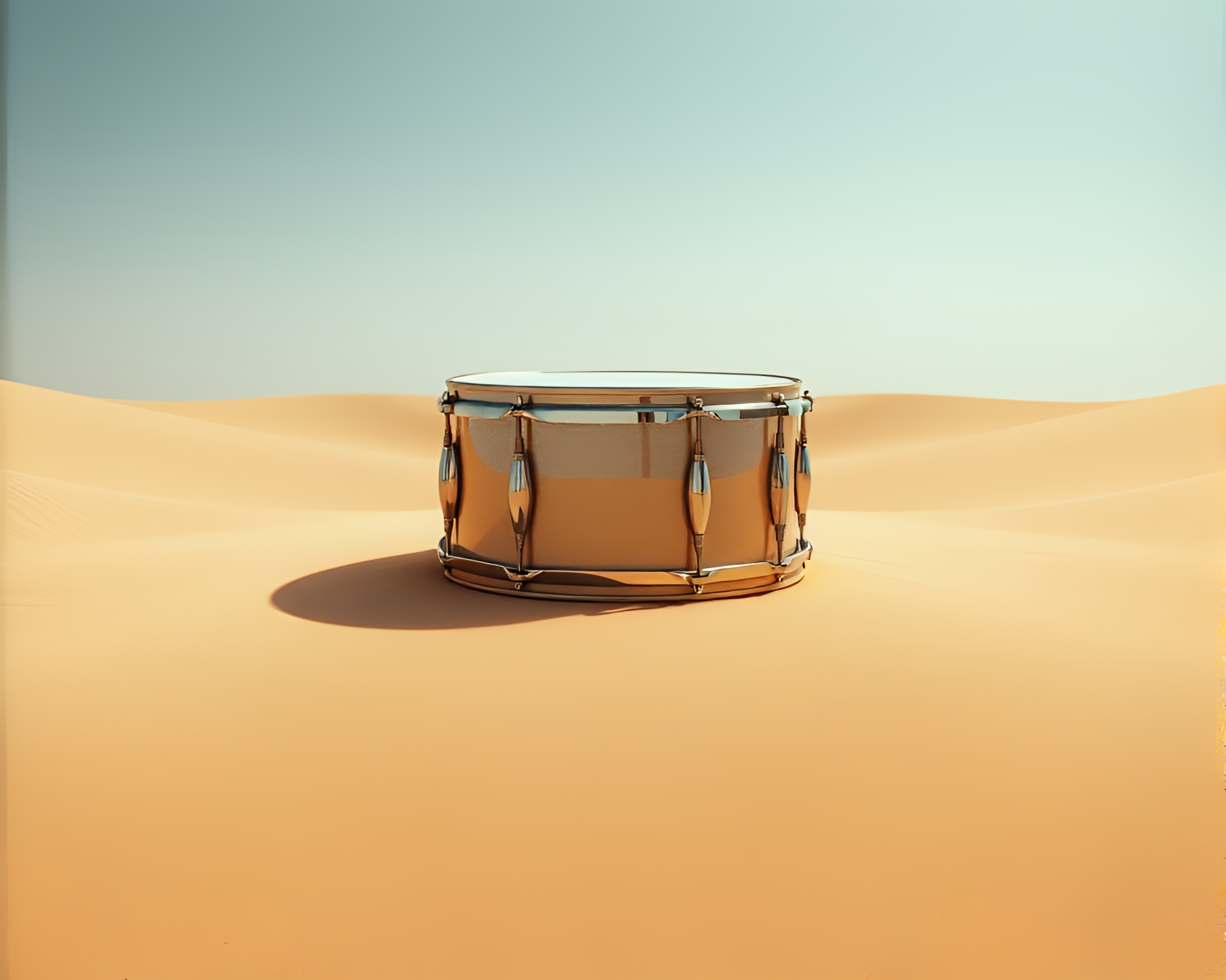 Desert Drum Reflections in Symmetry – free AI stock image
