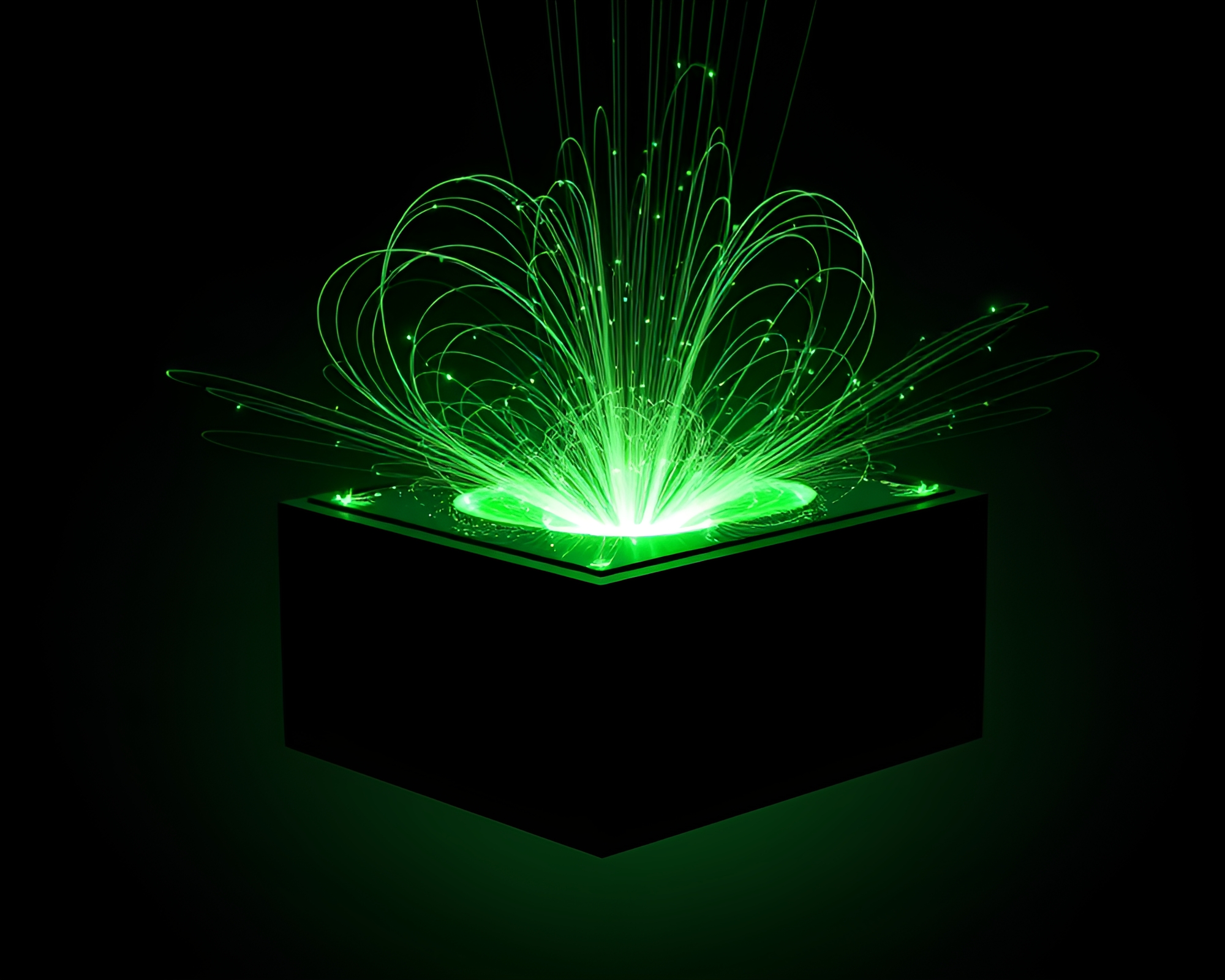 Quantum Teleportation Device Silhouette in Monochrome Green – free AI stock image