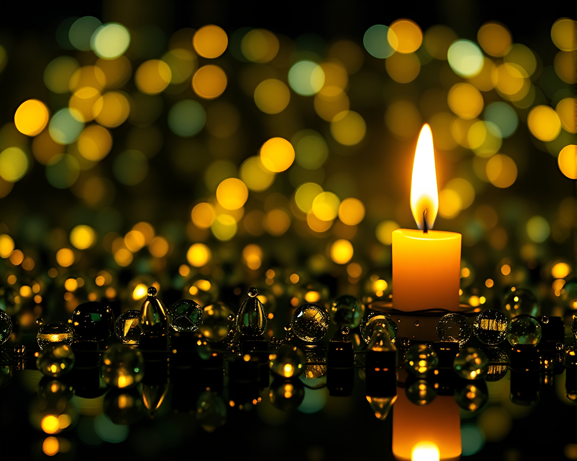 Circuit board silhouette in candlelit ambiance – free AI stock image