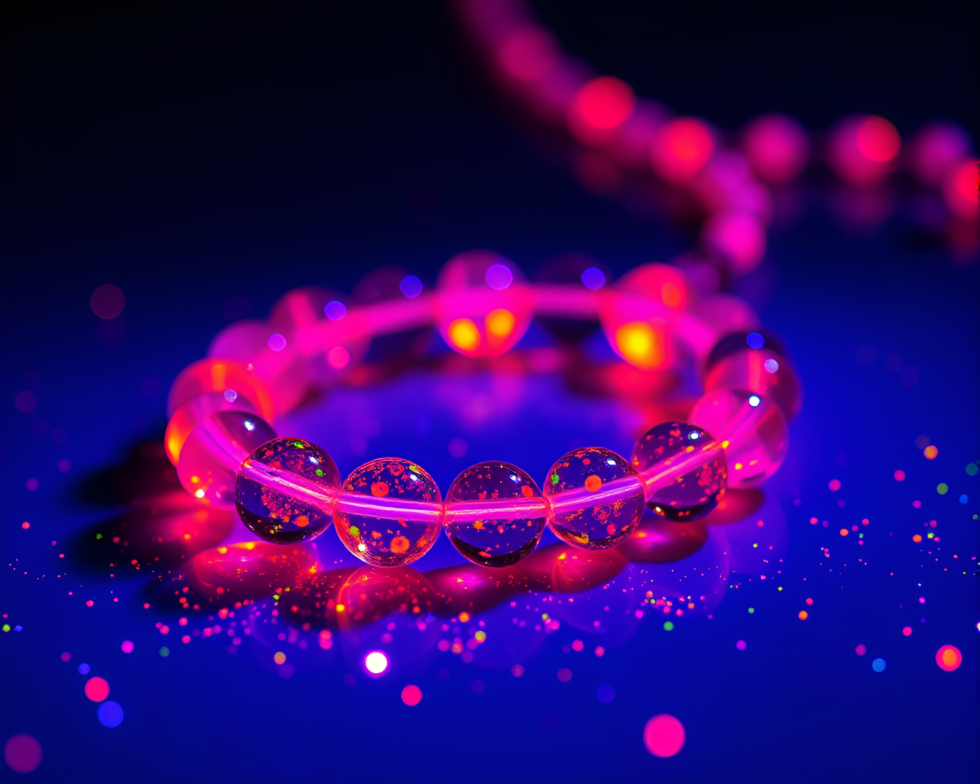 Glistening Necklace in Ultraviolet Light – free AI stock image