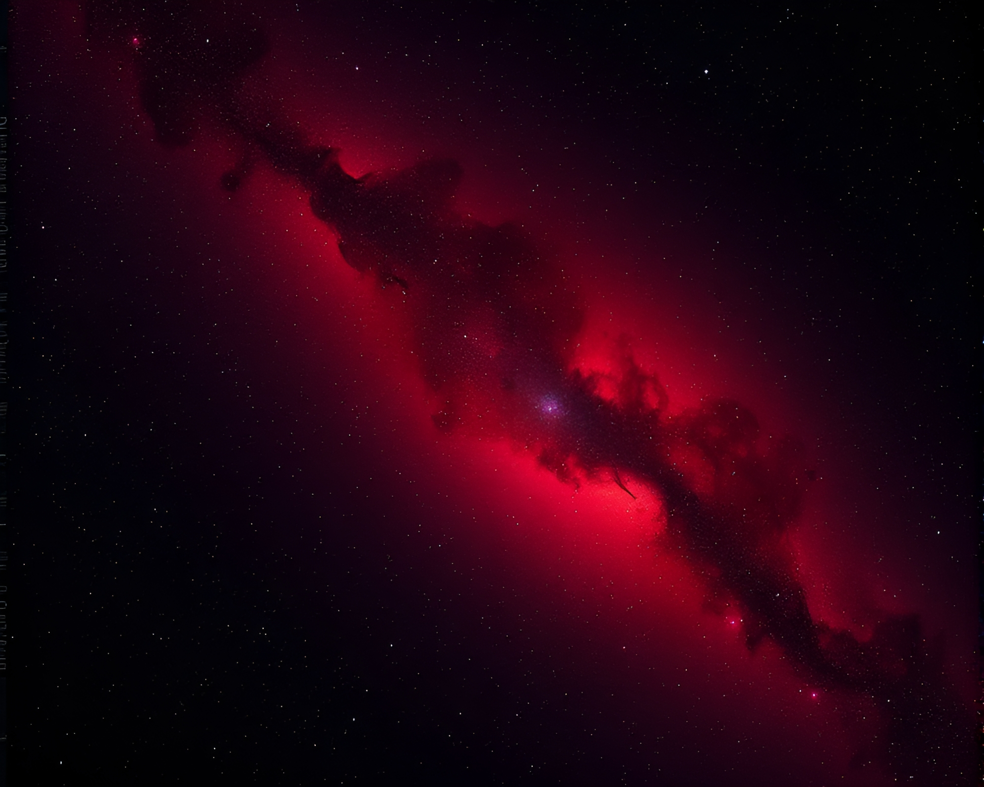 Celestial Ruby Red Nebula Minimalist High Dynamic Range – free AI stock image