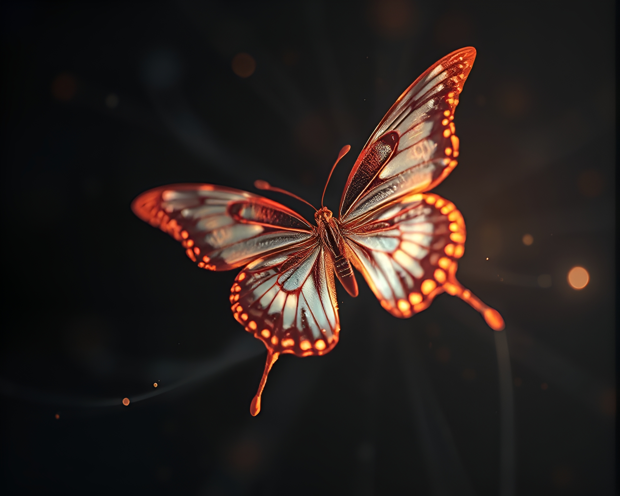 Dynamic Silk Butterfly Emerges Through Generative Art – free AI stock image