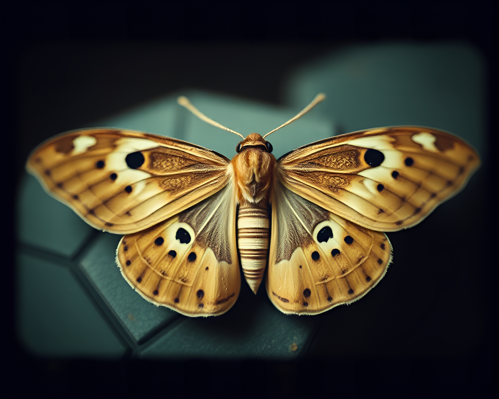Film Sprocket Moth in Miniature Olive Drab Forest – free AI stock image