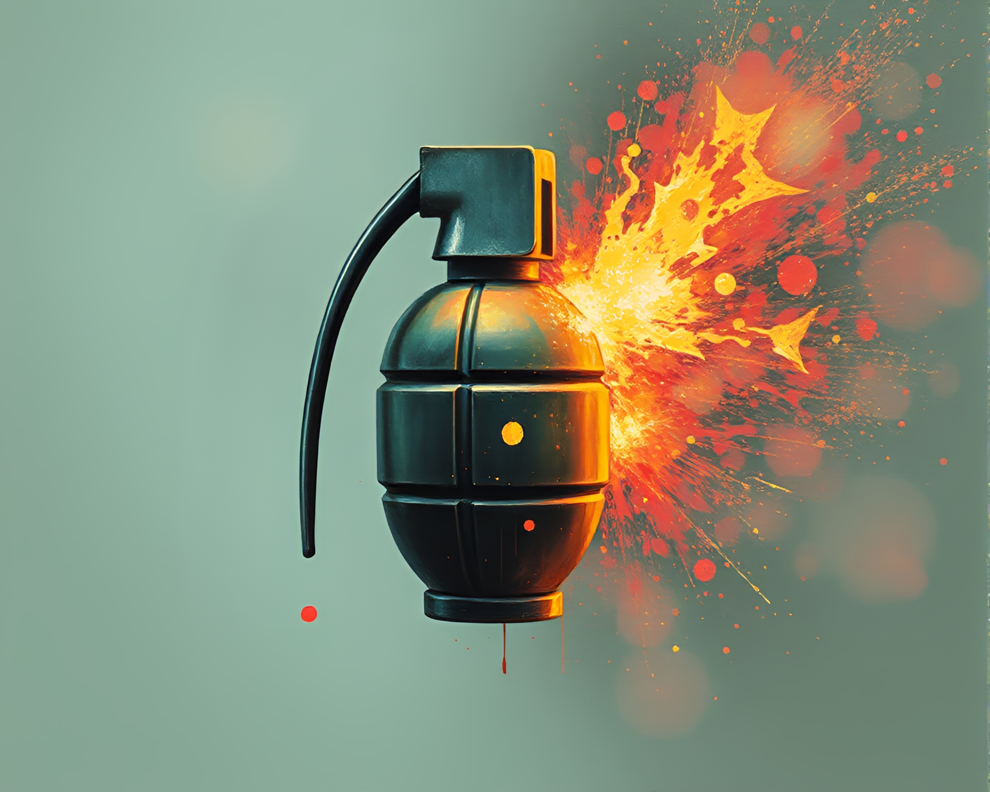 Antimatter Grenade Explosion in Pastel Hatching Illustration – free AI stock image