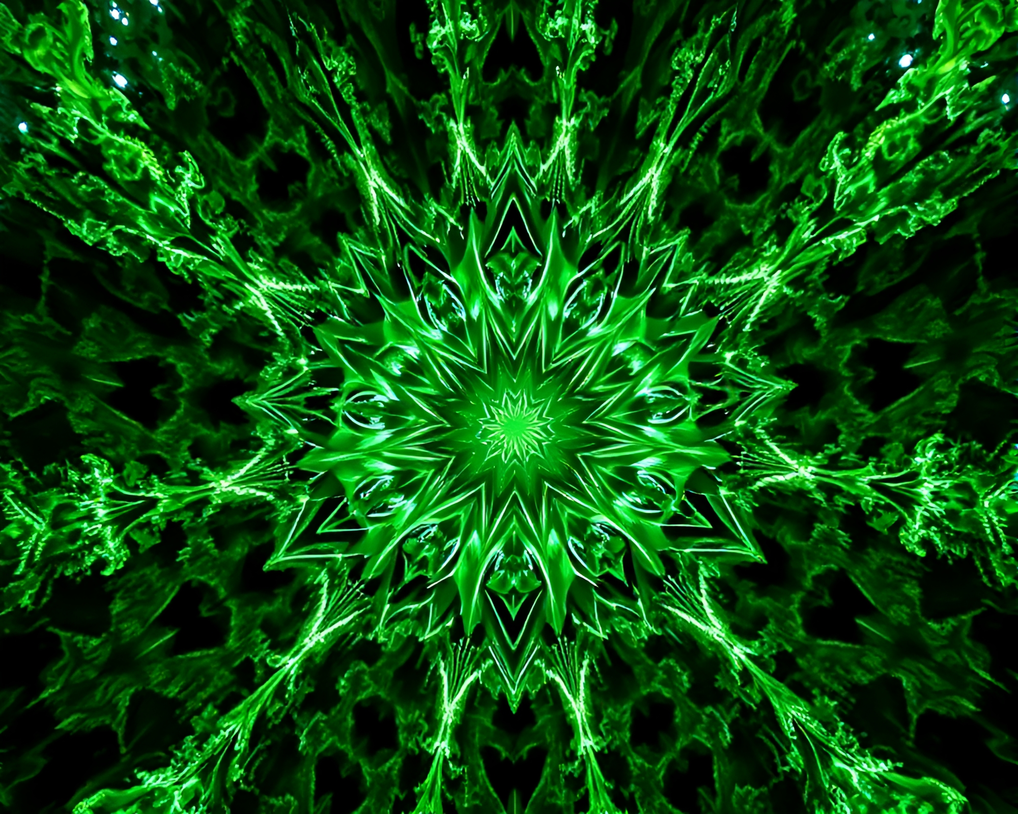 Quantum Computer Blossoms in Enchanted Green Forest – free AI stock image