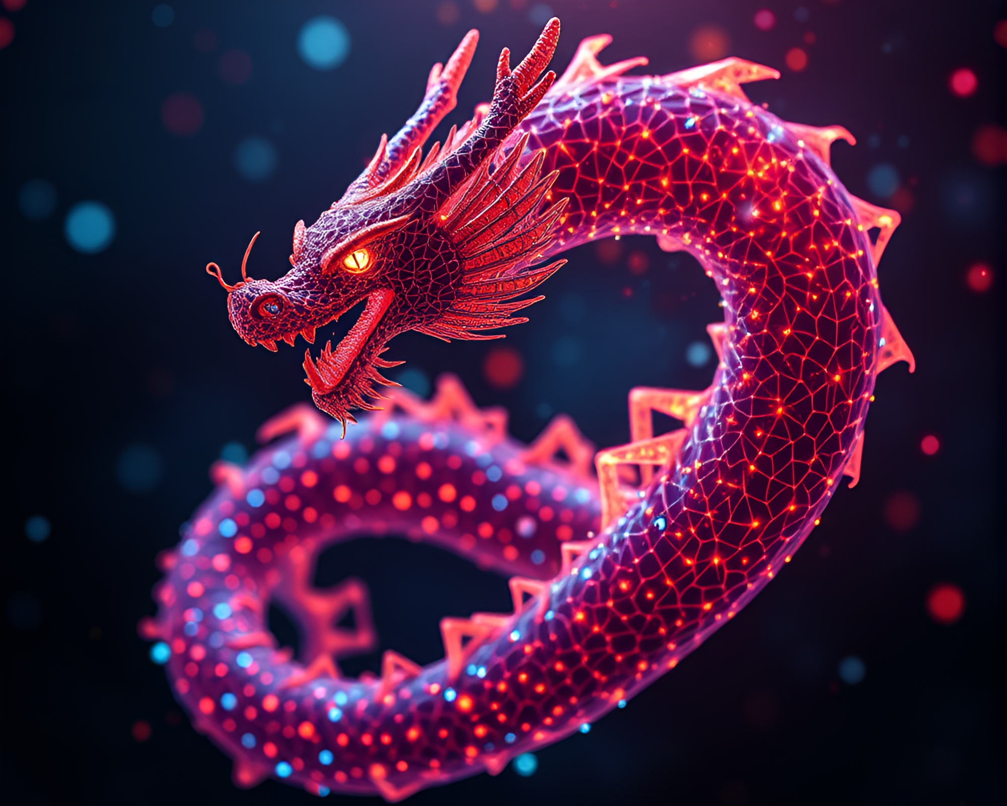 Ethereal Dragon in Illuminated Depths – free AI stock image