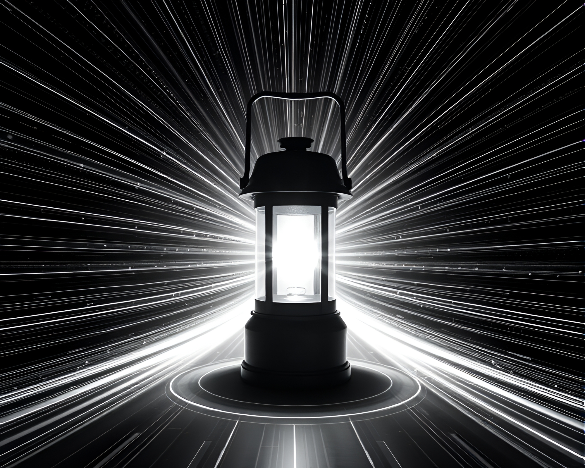 Zero-Point Energy Reactor Illuminated by Lantern Light – free AI stock image