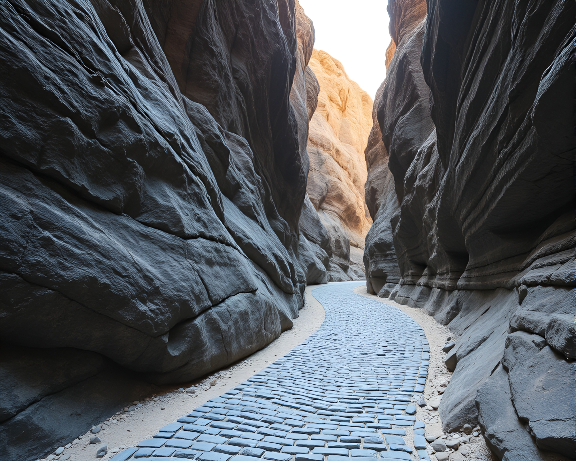 Eroded Canyon Path Serenity – free AI stock image
