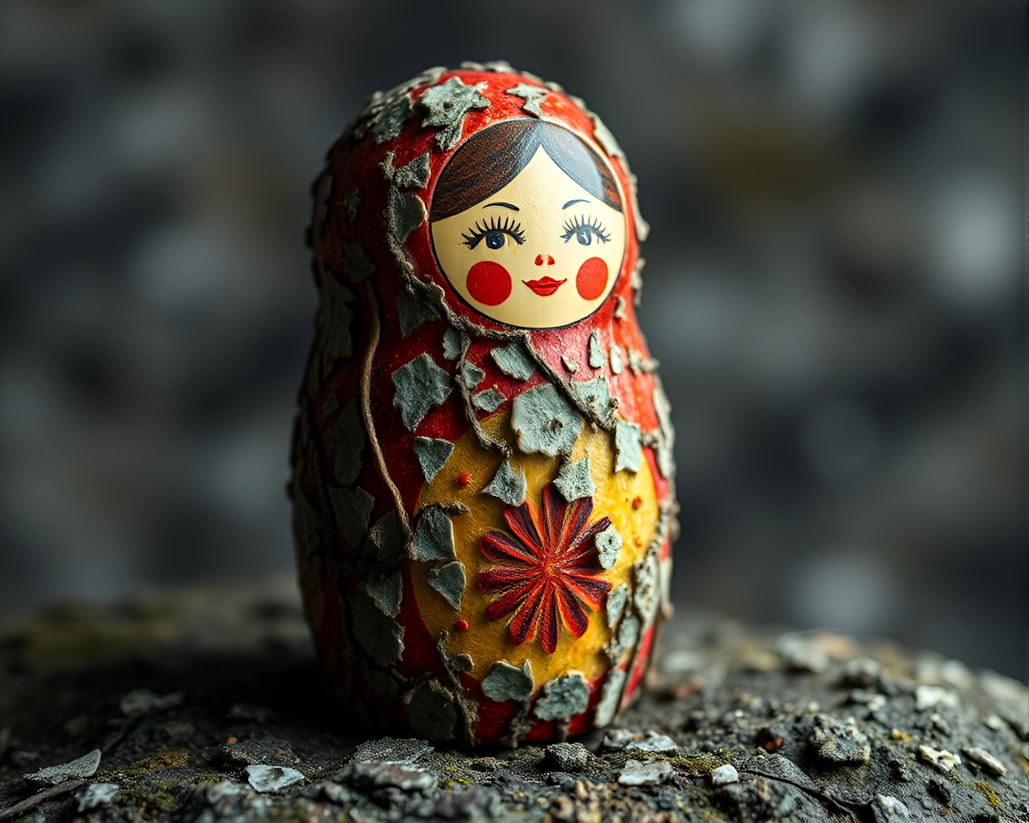 Flickering Matryoshka Doll Lichen Composition – free AI stock image