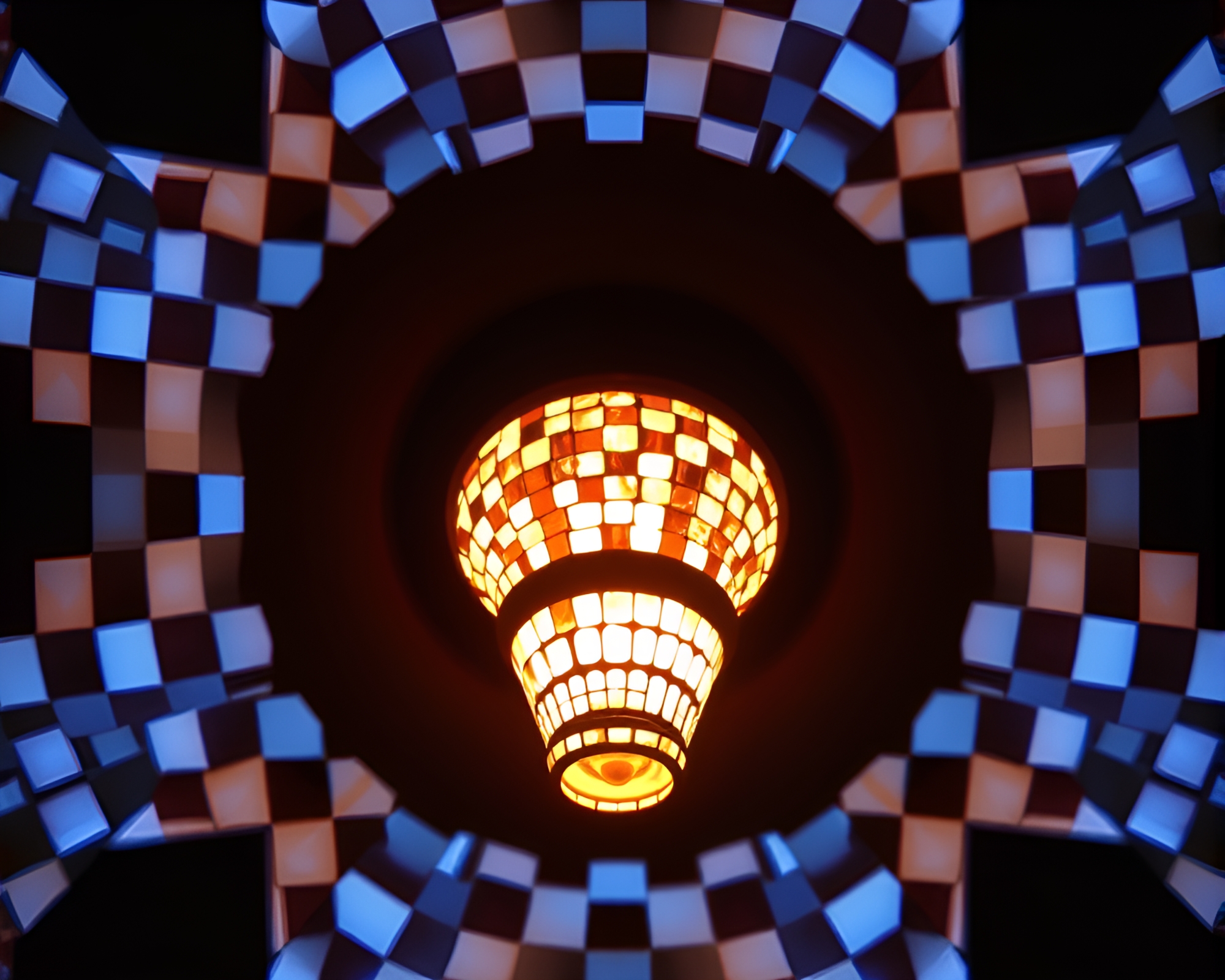 Checkered Trumpet Symphony in X-ray Light – free AI stock image
