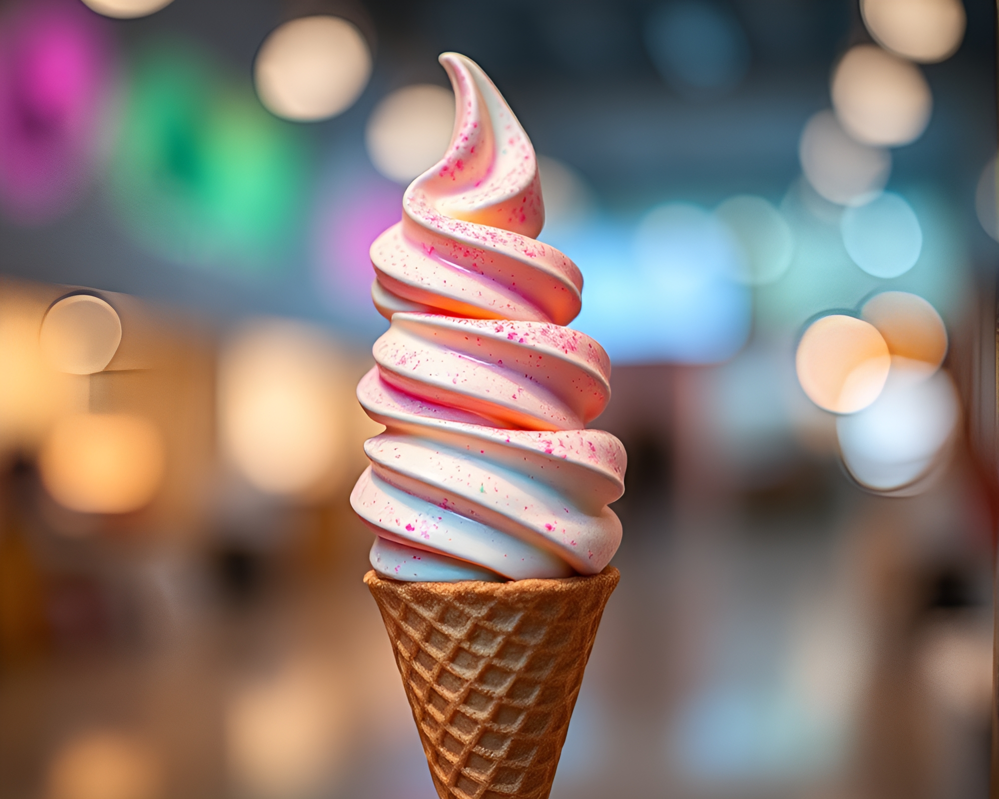 Gelato Cone in Galactic Colors – free AI stock image