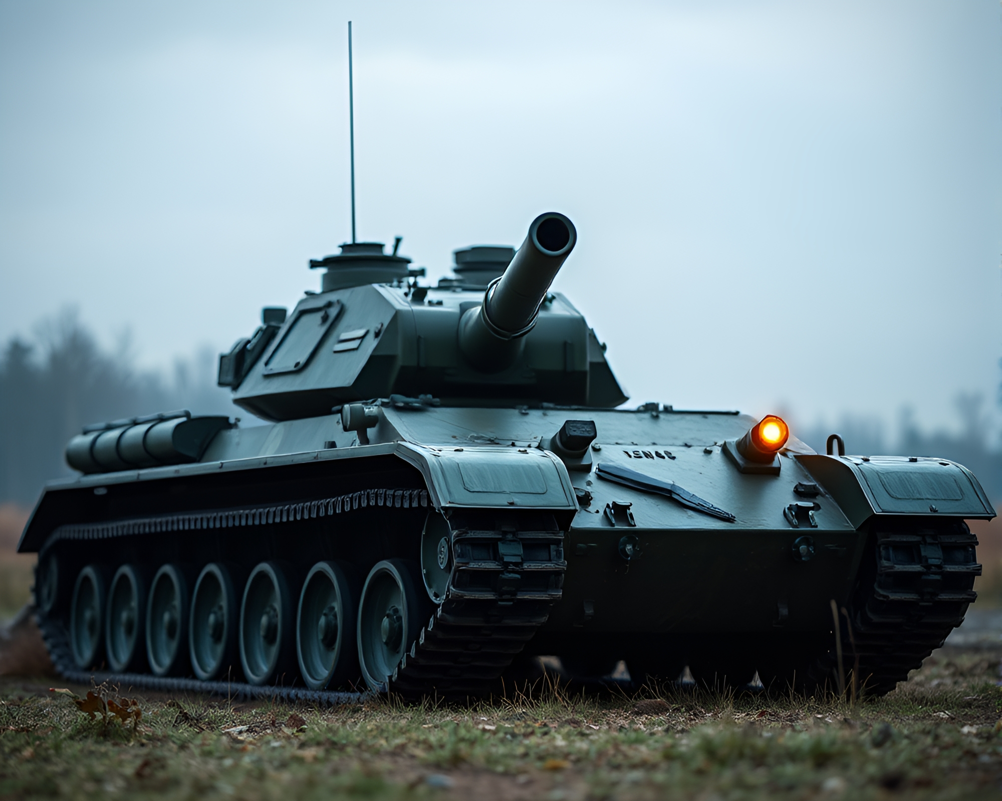 Armored Tank in Holographic Aura – free AI stock image