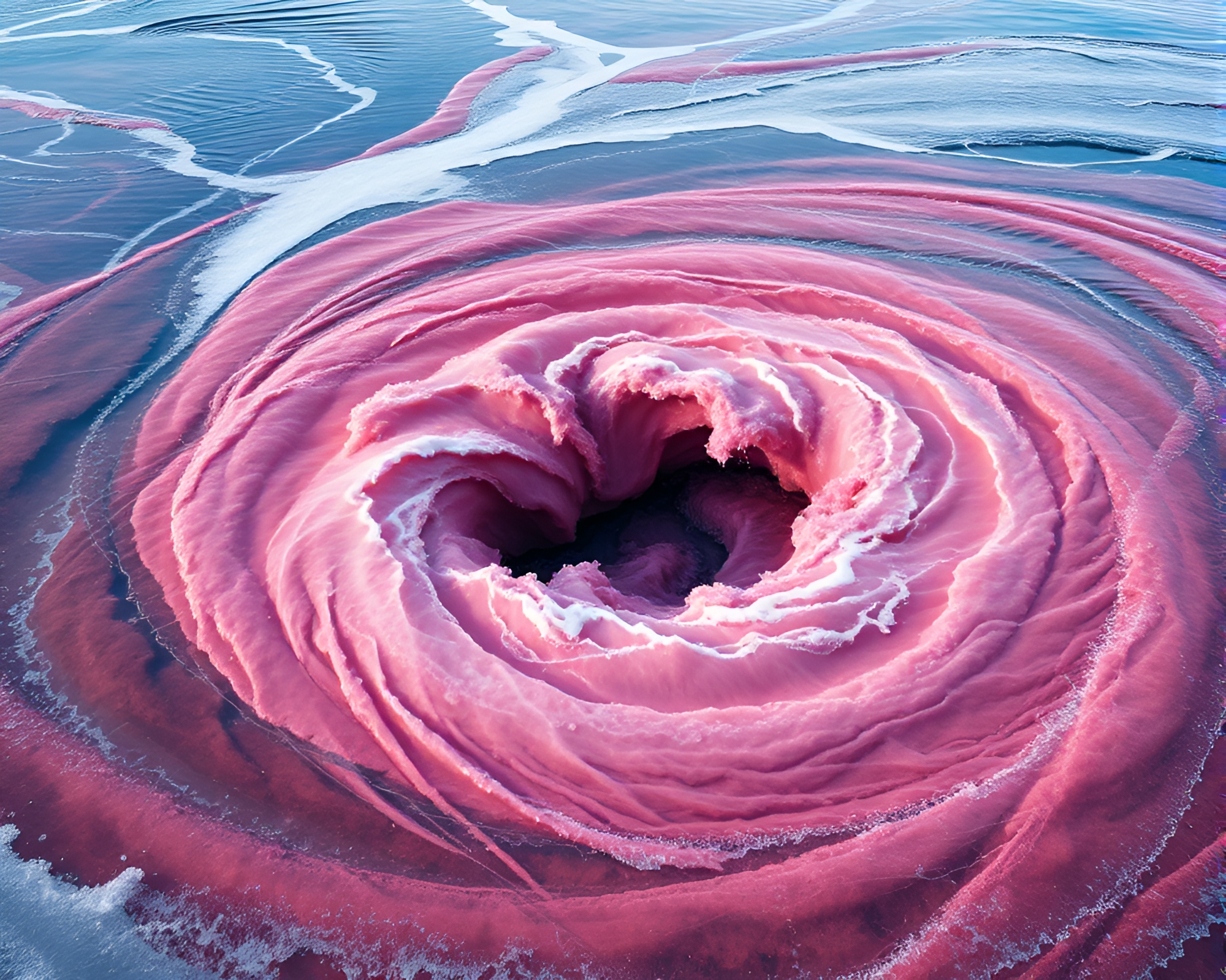 Northern Tundra Water Whirlpool Hyper-Saturation – free AI stock image