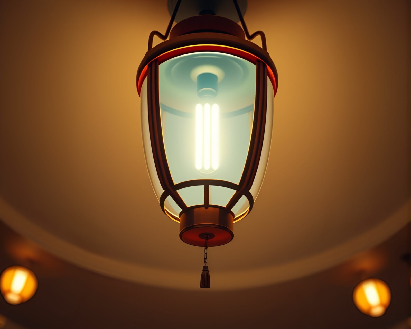 Medical illustration of a hot air balloon glowing in lantern light