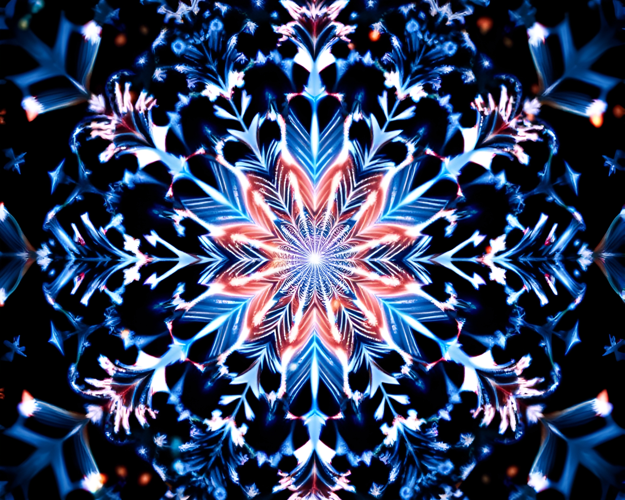 Enchanting Snowflake Kaleidoscope Blueprint – free AI stock image
